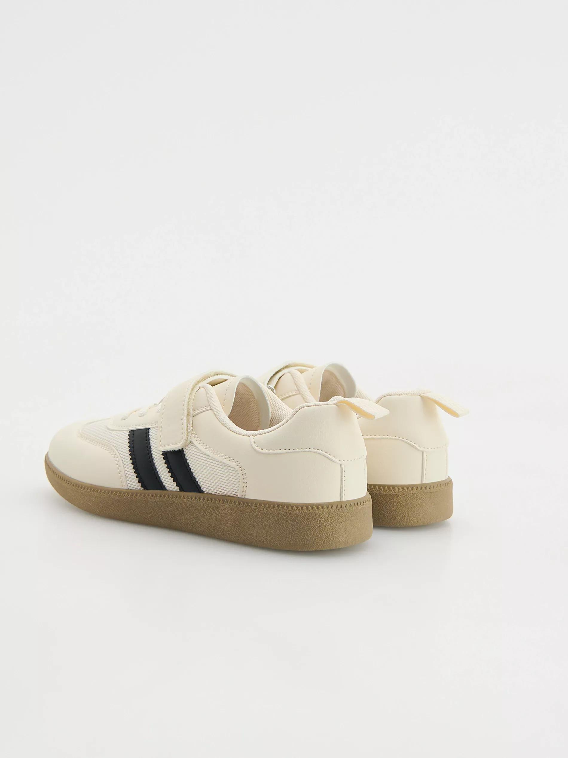 White Shoes With Velcro Fasteners, Ivory, large image number 2