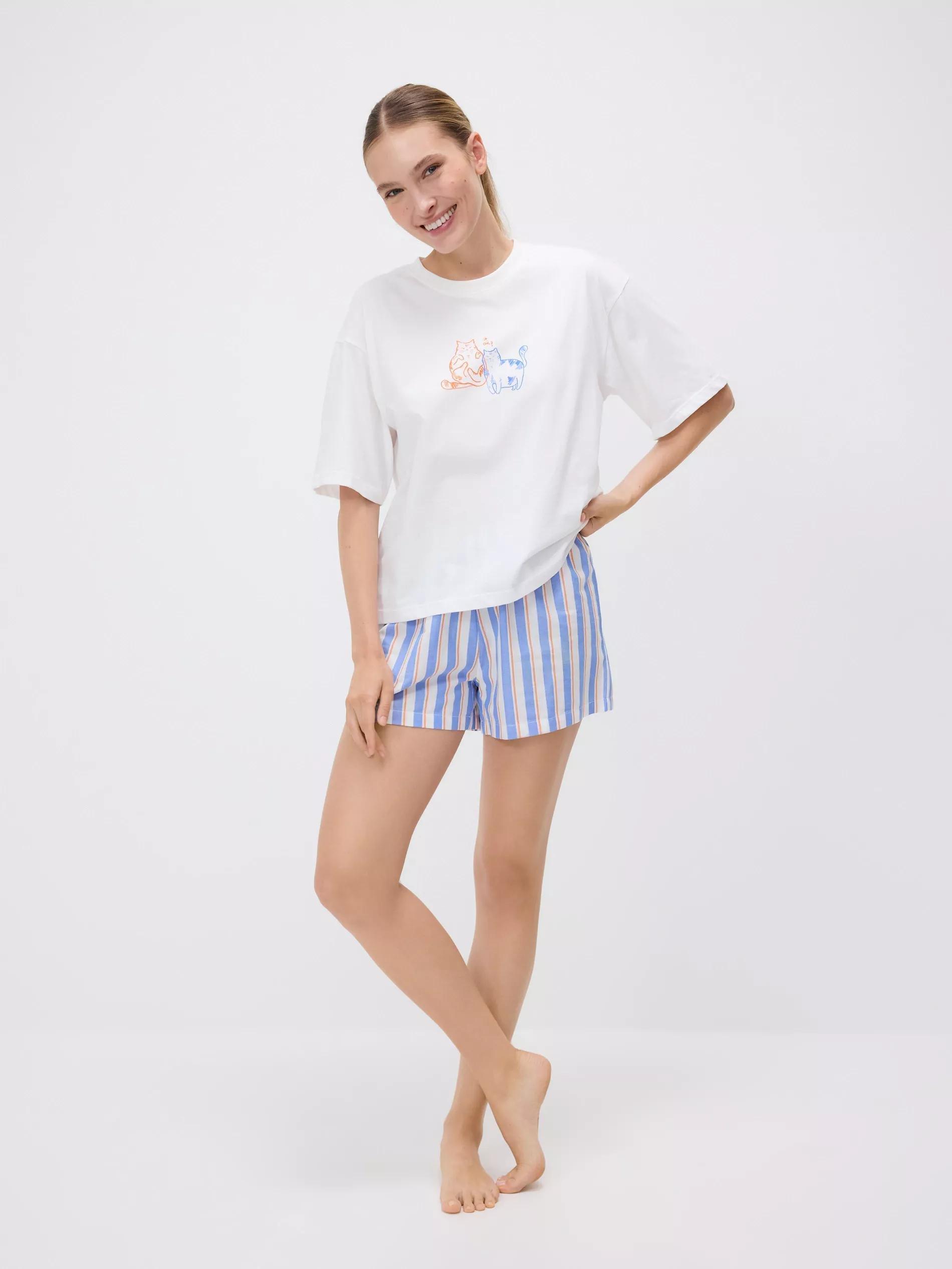 Multicolour Two Piece Printed Pyjama Set, Multicolor, medium