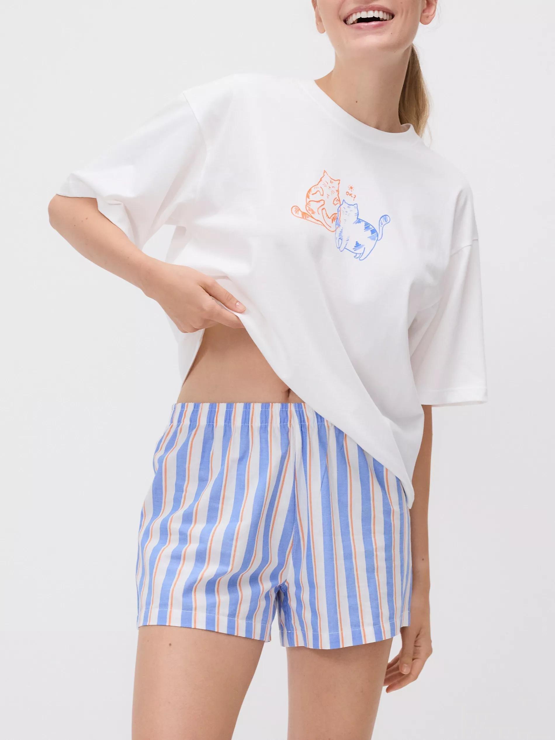 Multicolour Two Piece Printed Pyjama Set, Multicolor, medium