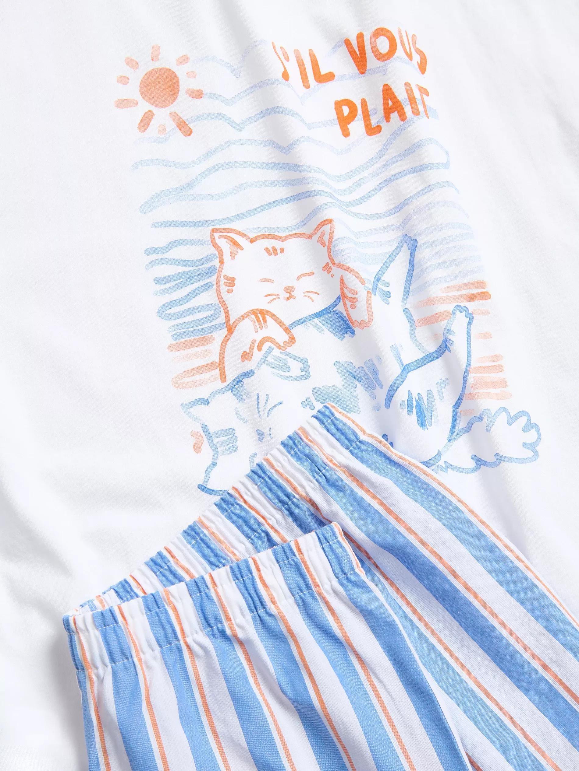 Multicolour Two Piece Printed Pyjama Set, Multicolor, large image number 5