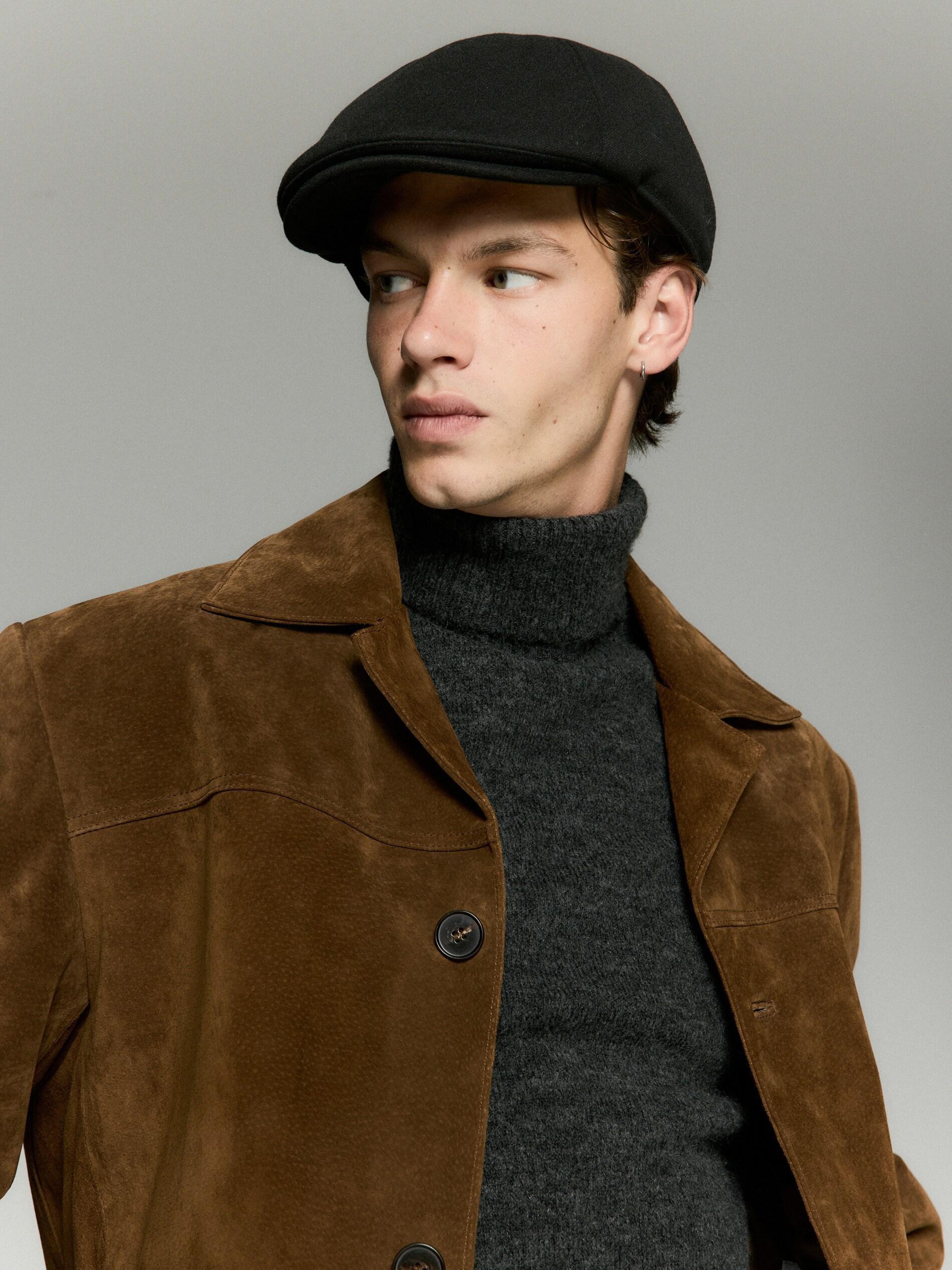Black Smooth Flat Cap, Black, large image number 0