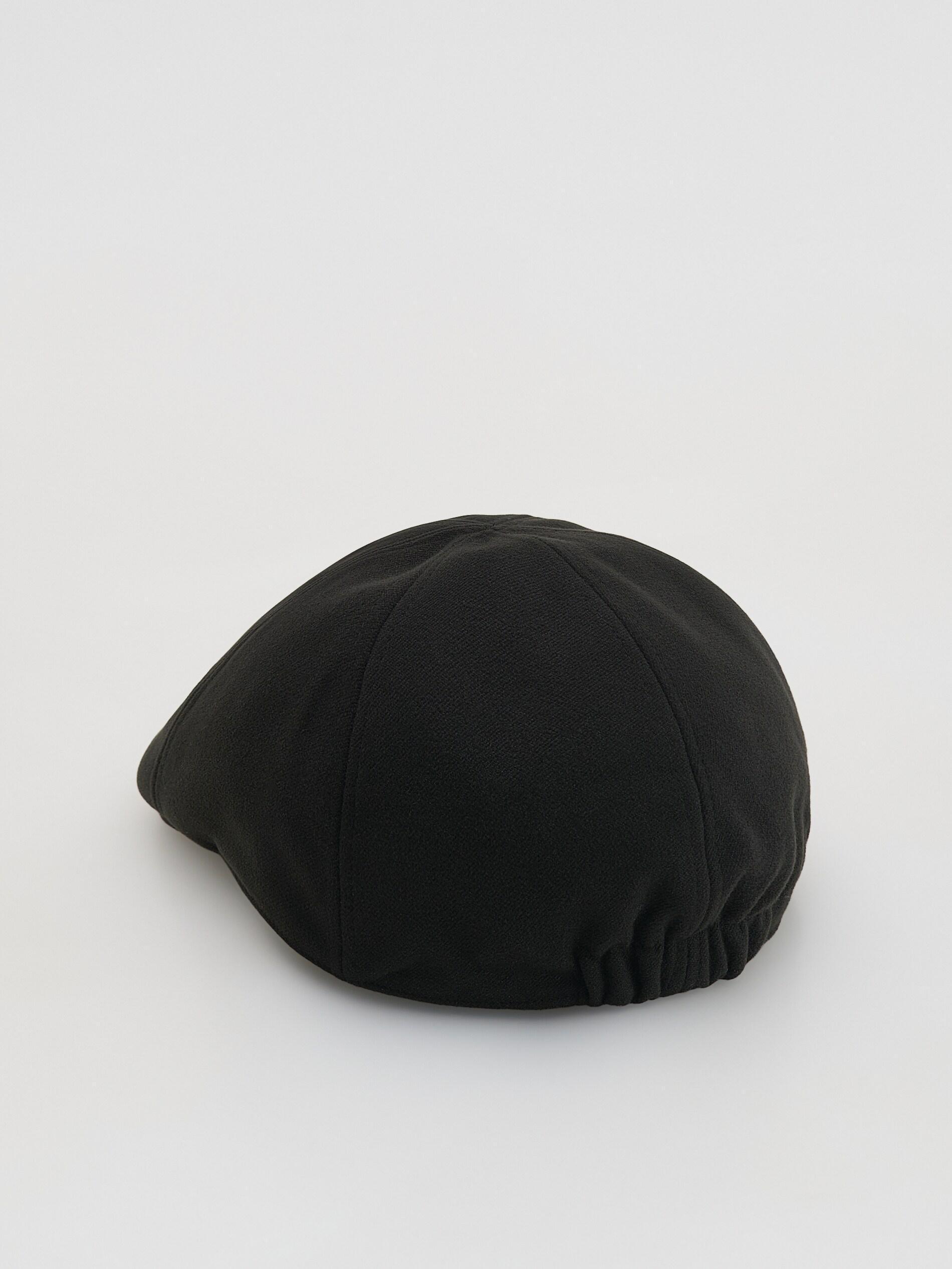 Black Smooth Flat Cap, Black, large image number 4