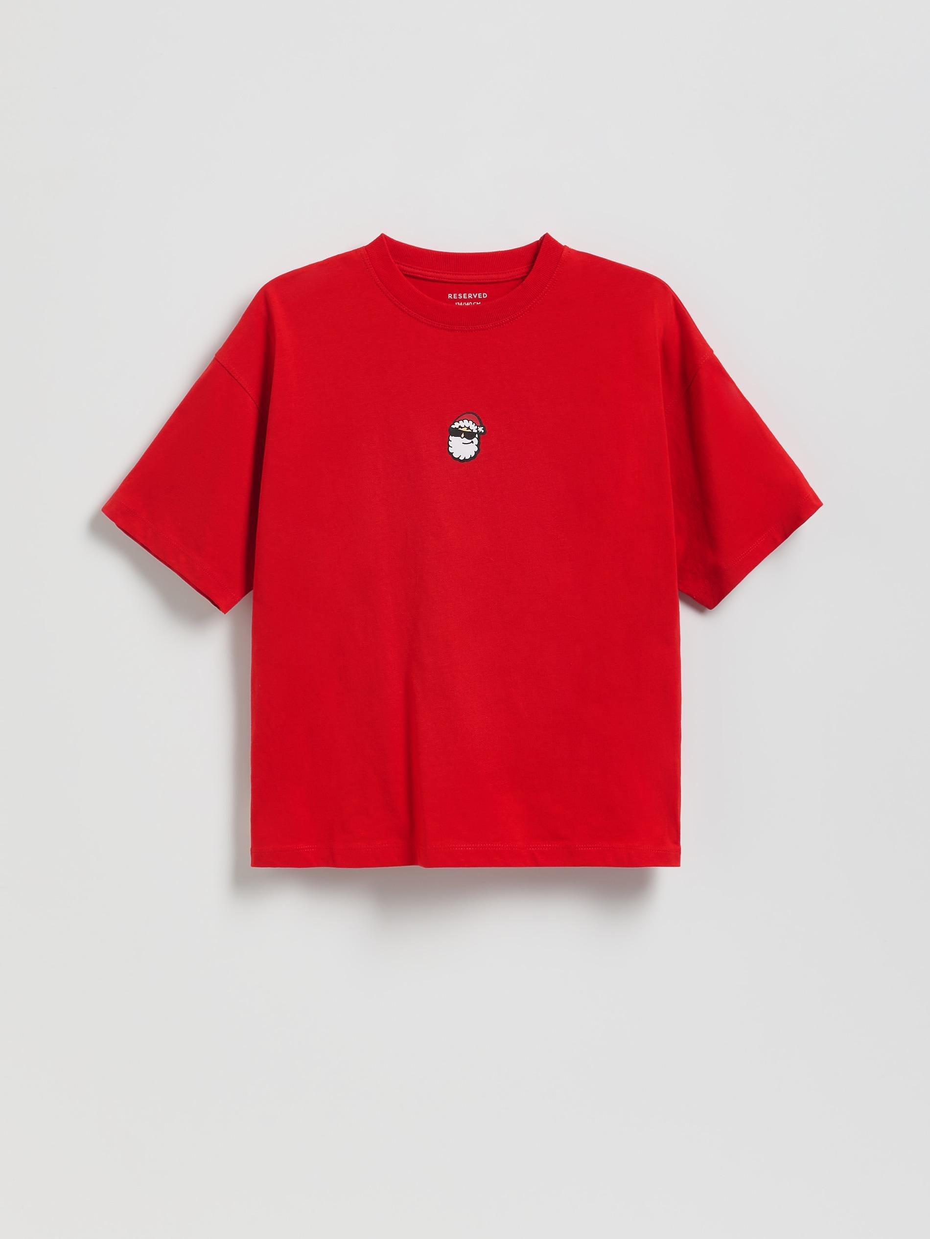 BOYS` T-SHIRT RED, Red, medium