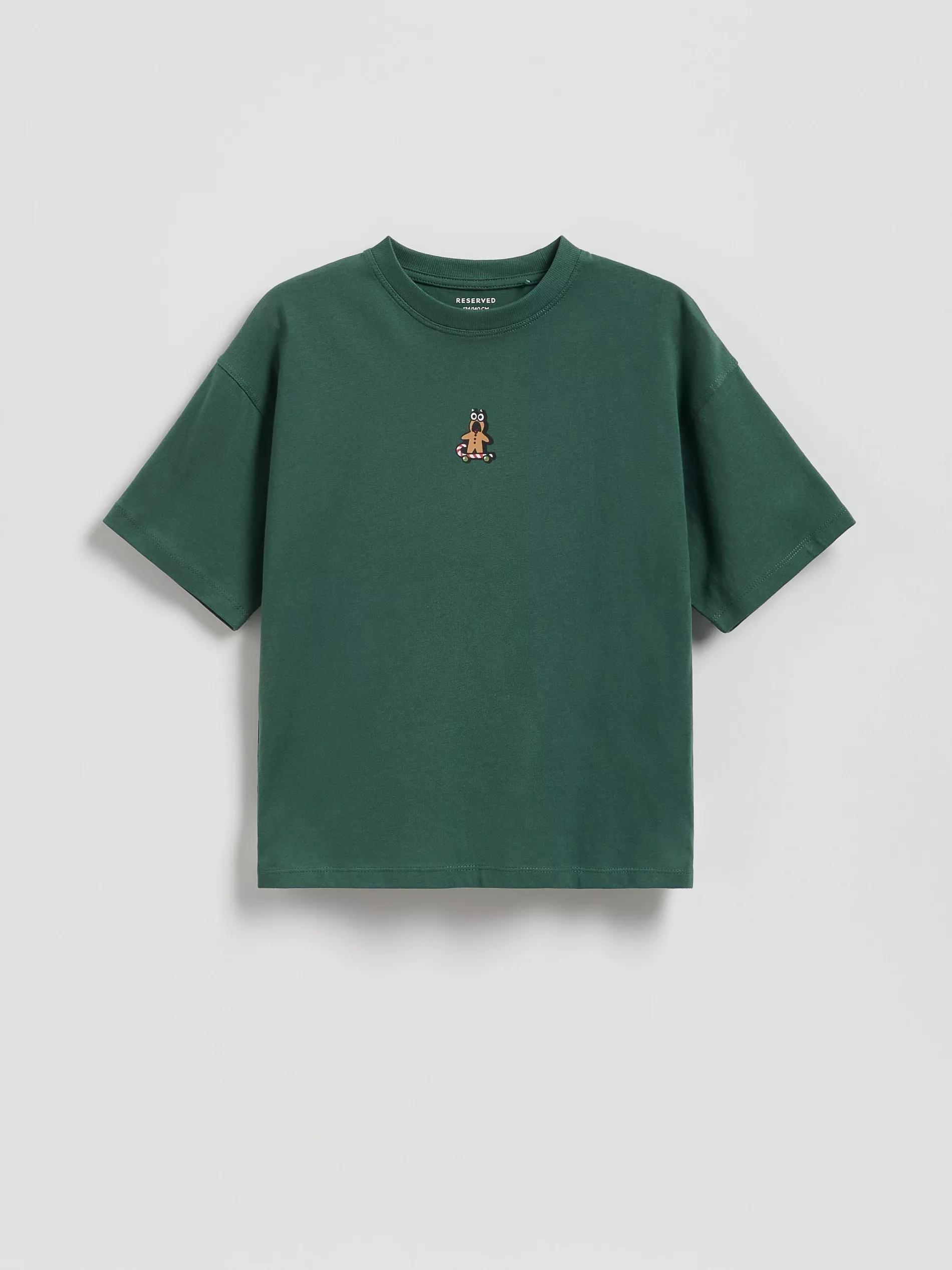 BOYS` T-SHIRT GREEN, Green, medium