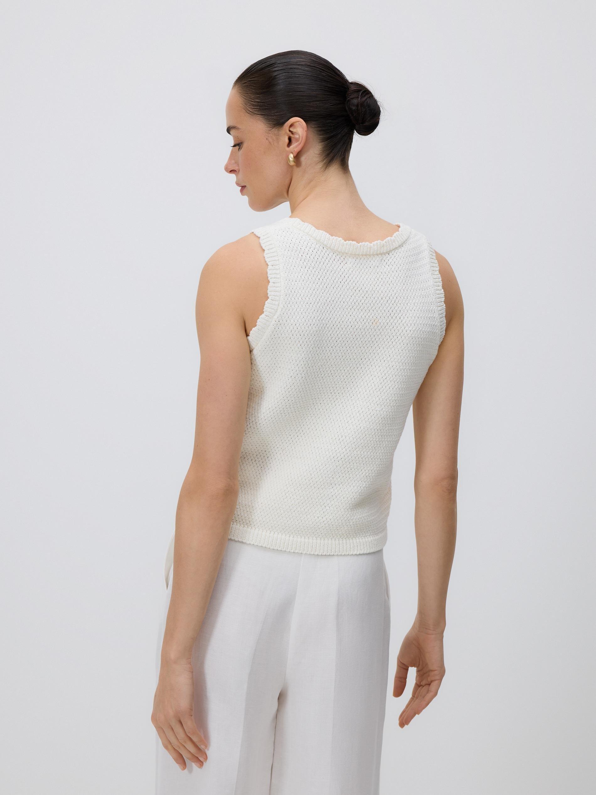 Beige Knitted Top, Ivory, large image number 1