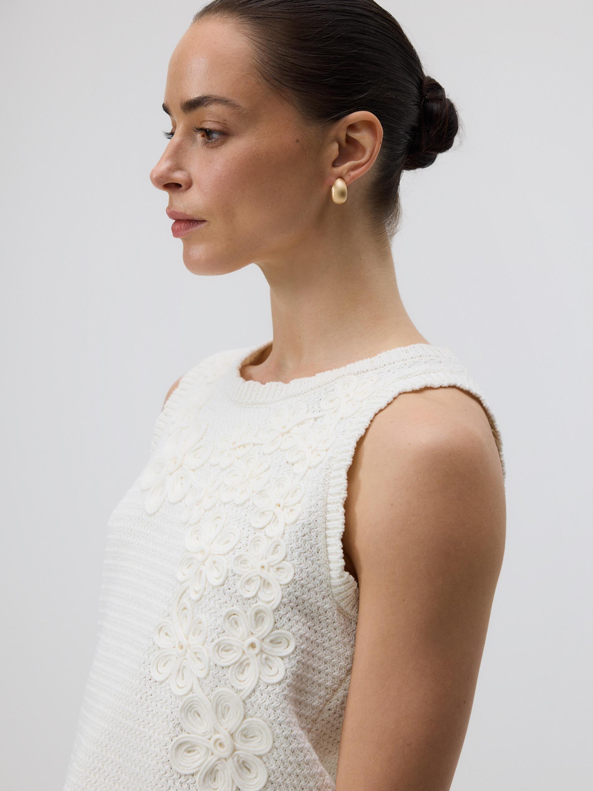 Beige Knitted Top, Ivory, large image number 2