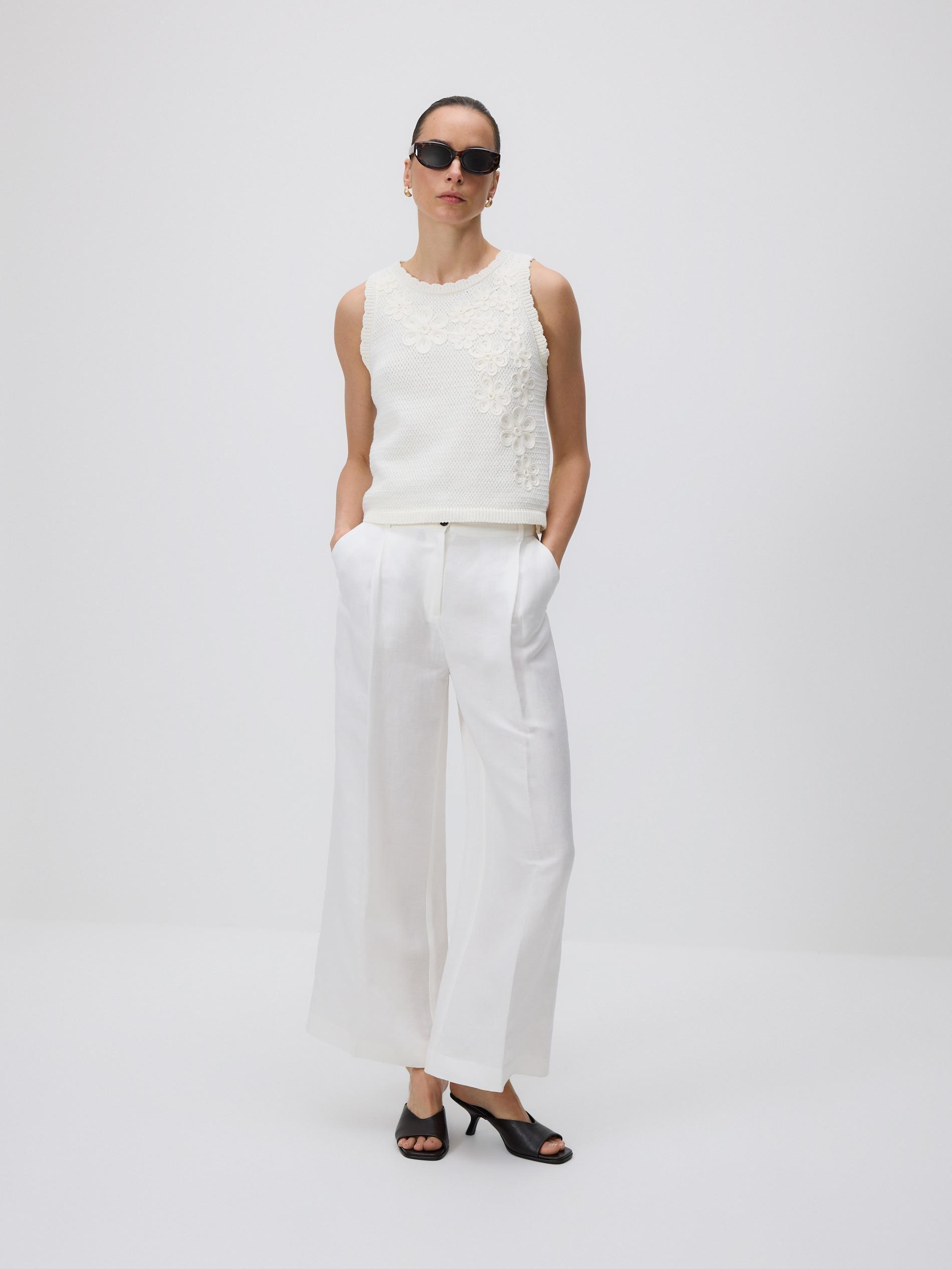 Beige Knitted Top, Ivory, large image number 3