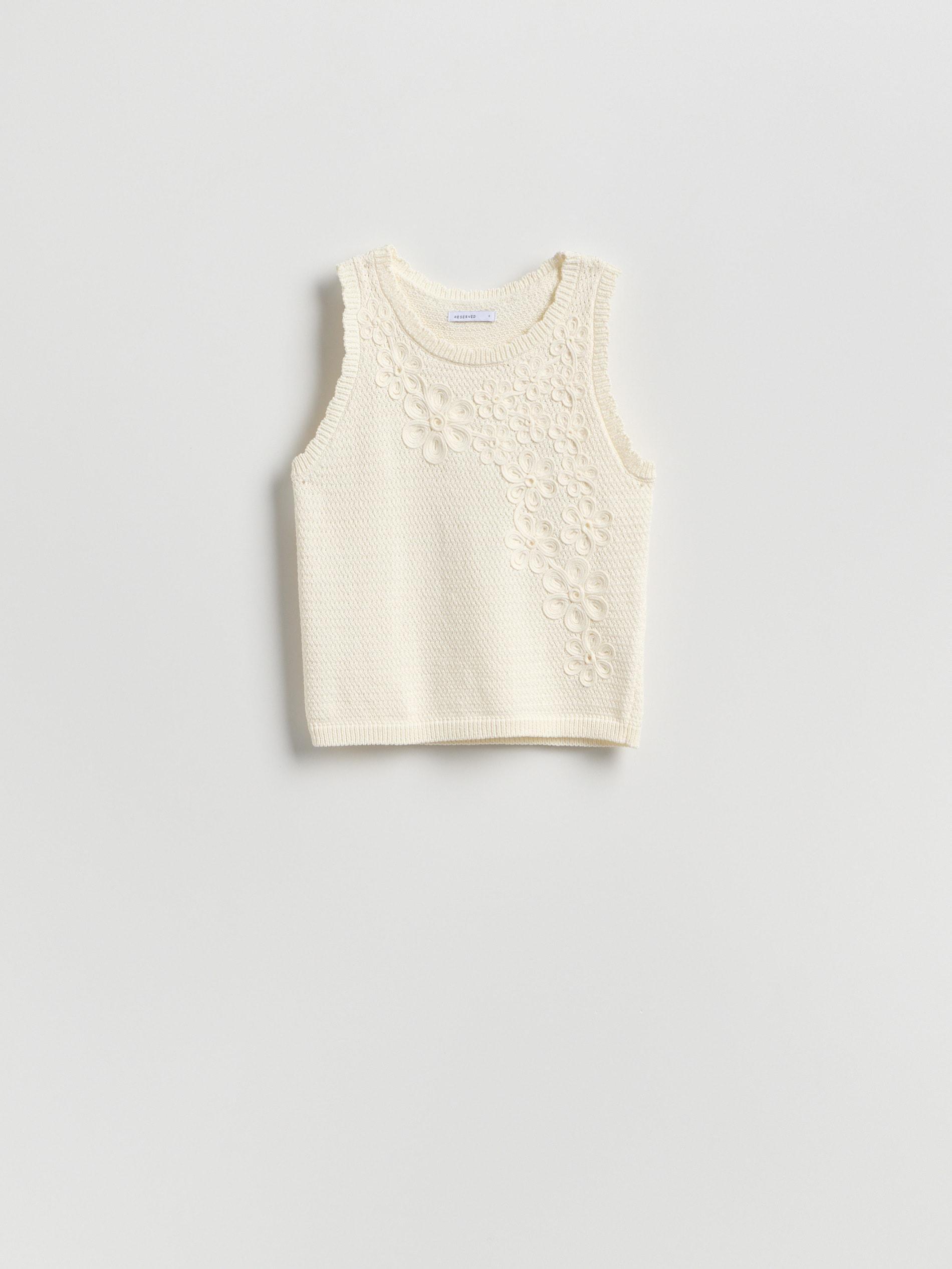 Beige Knitted Top, Ivory, large image number 4