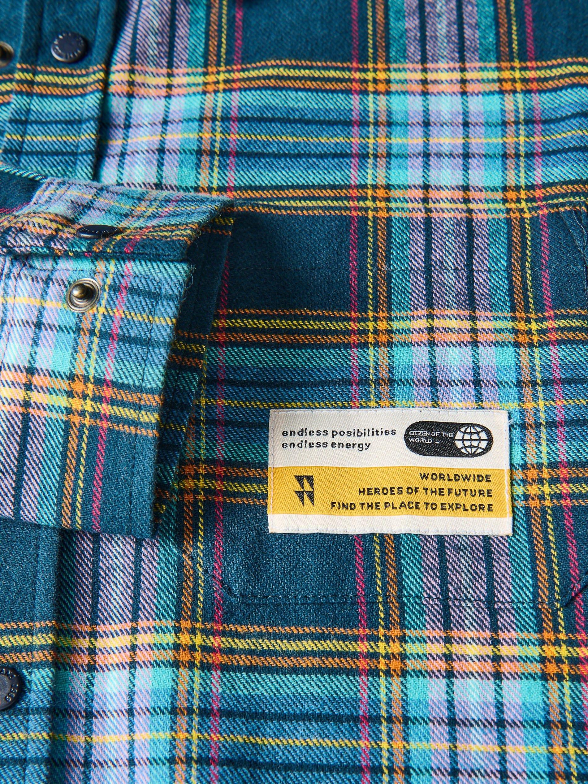 Navy Oversize Checked Shirt, Navy, large image number 1