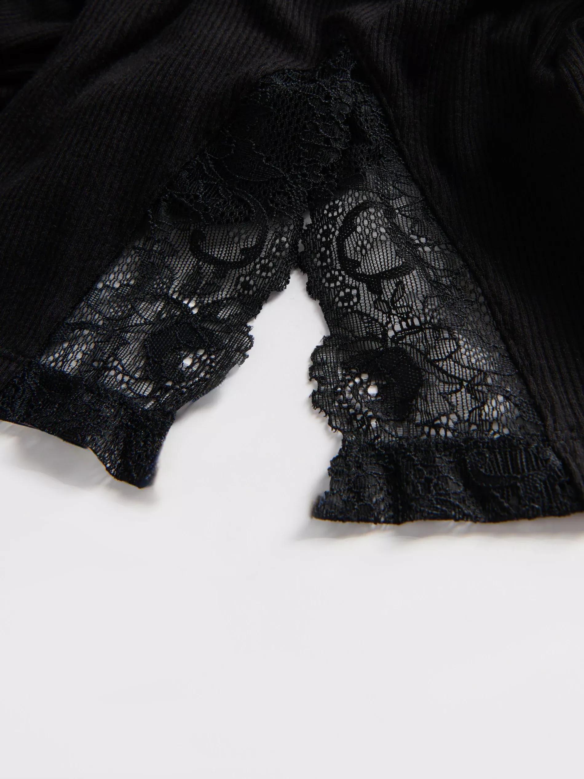Black Nightgown With A High Viscose Content, , large image number 5