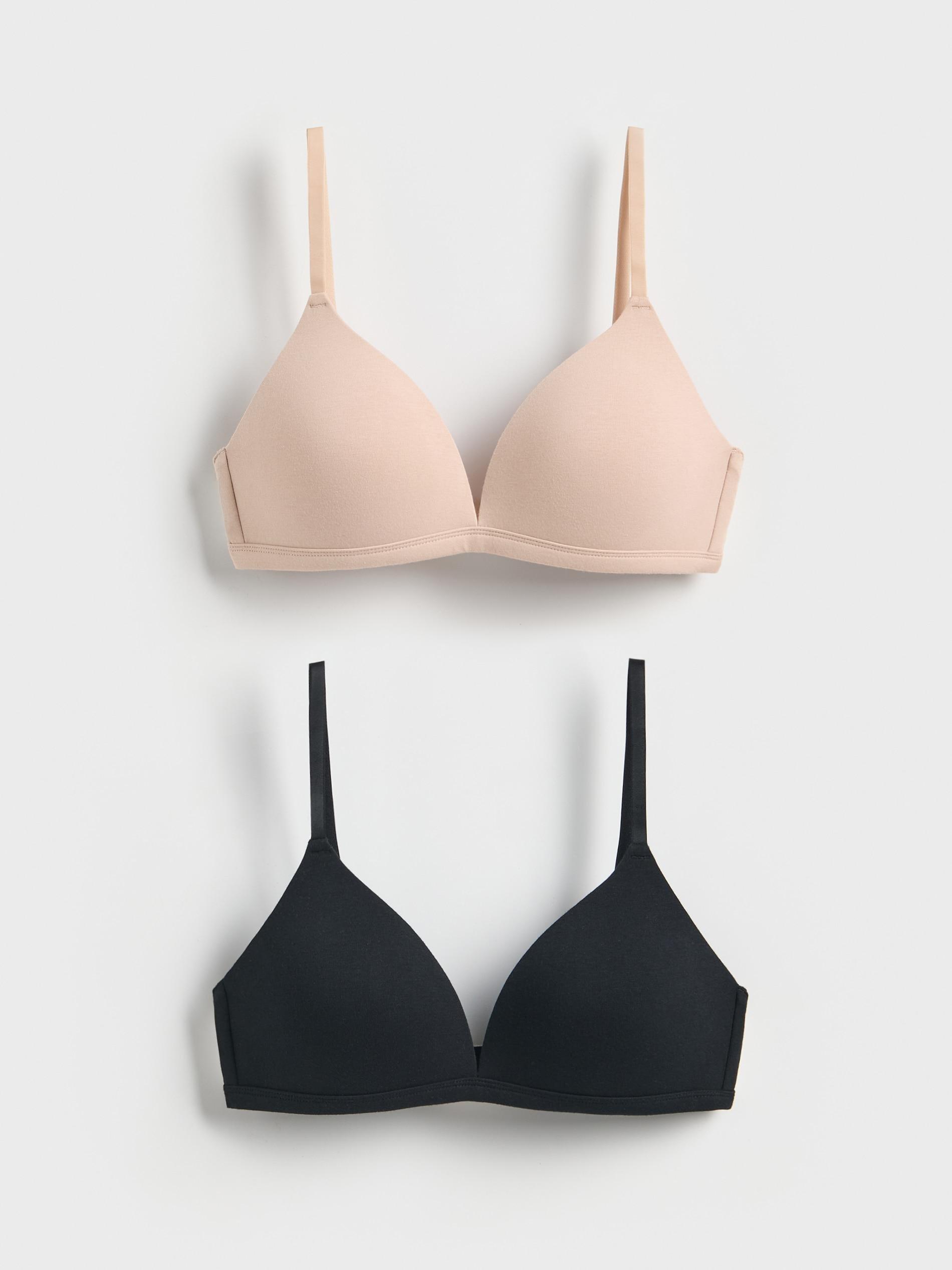 Black Moulded Bras, Set Of 2, , large image number 0
