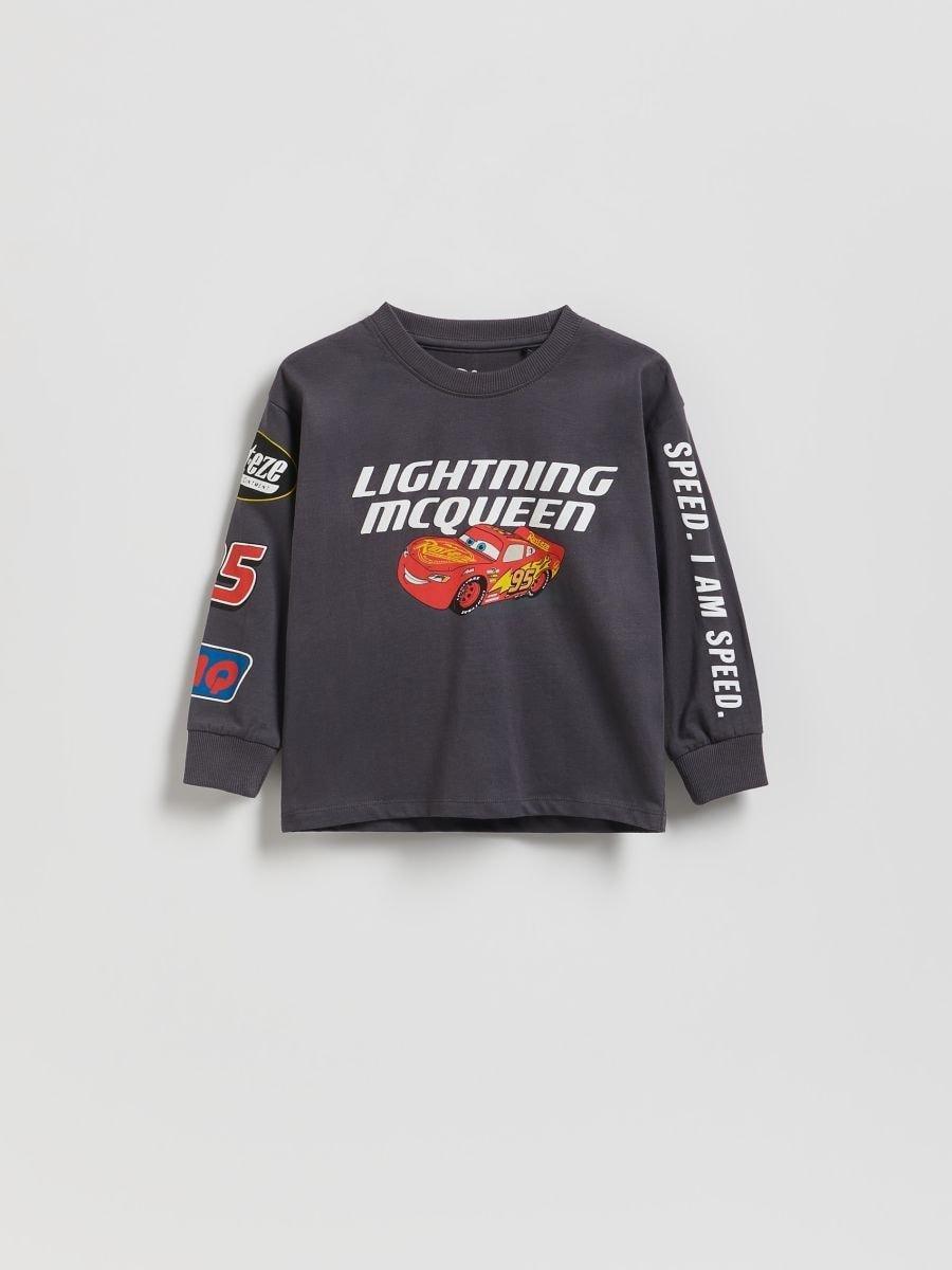 Grey Cars Long-Sleeved Cotton Shirt, Grey, large image number 0