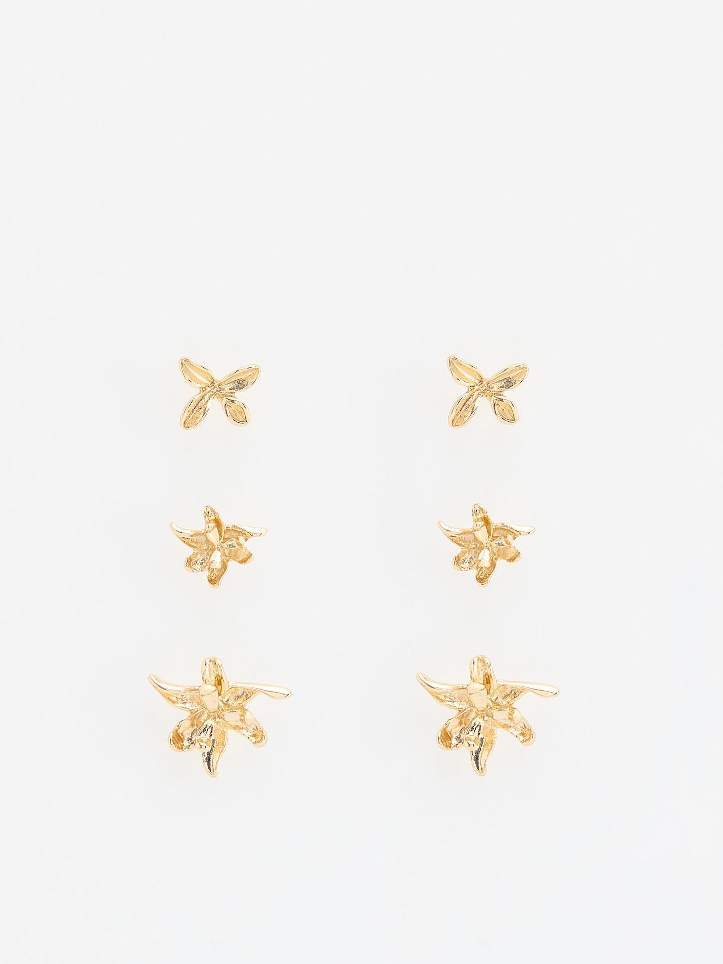 Gold Earrings Set, Golden, large image number 0