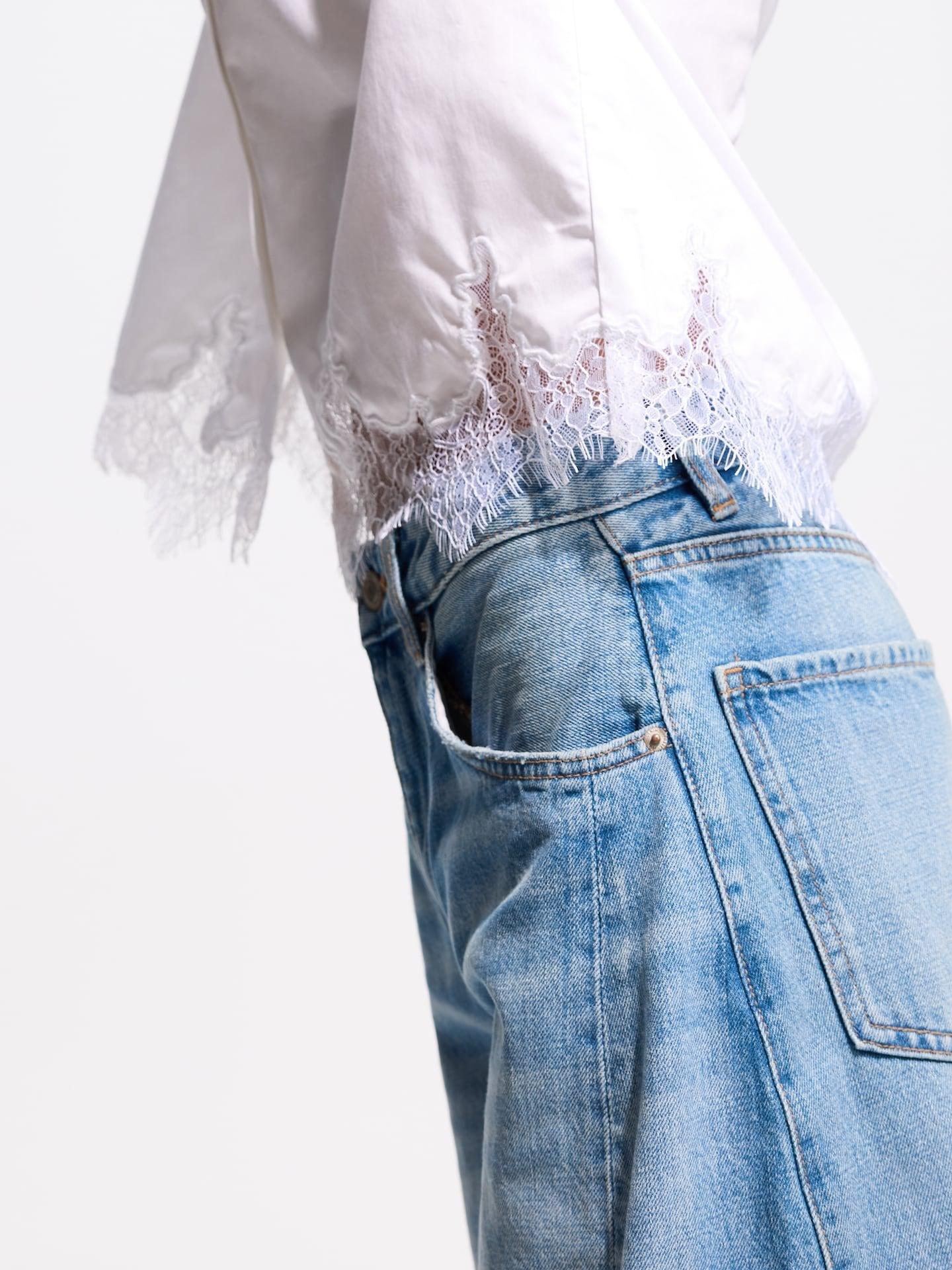 White Shirt With Lace, White, large image number 1