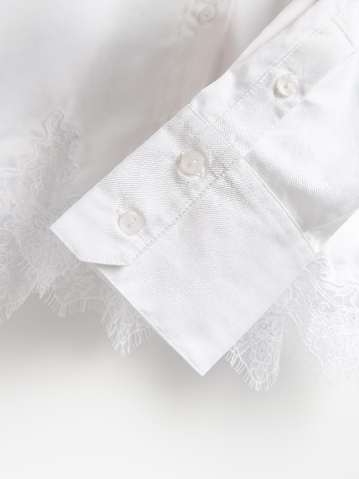 White Shirt With Lace, White, large image number 4
