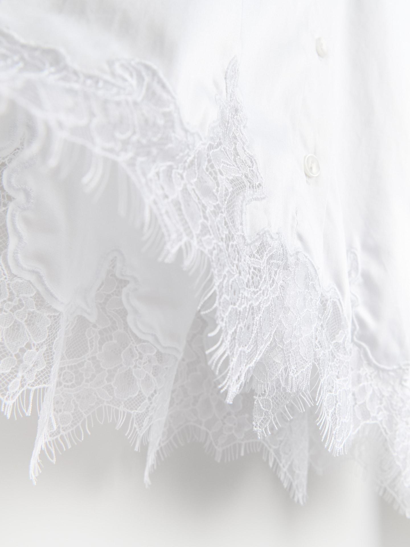 White Shirt With Lace, White, large image number 5