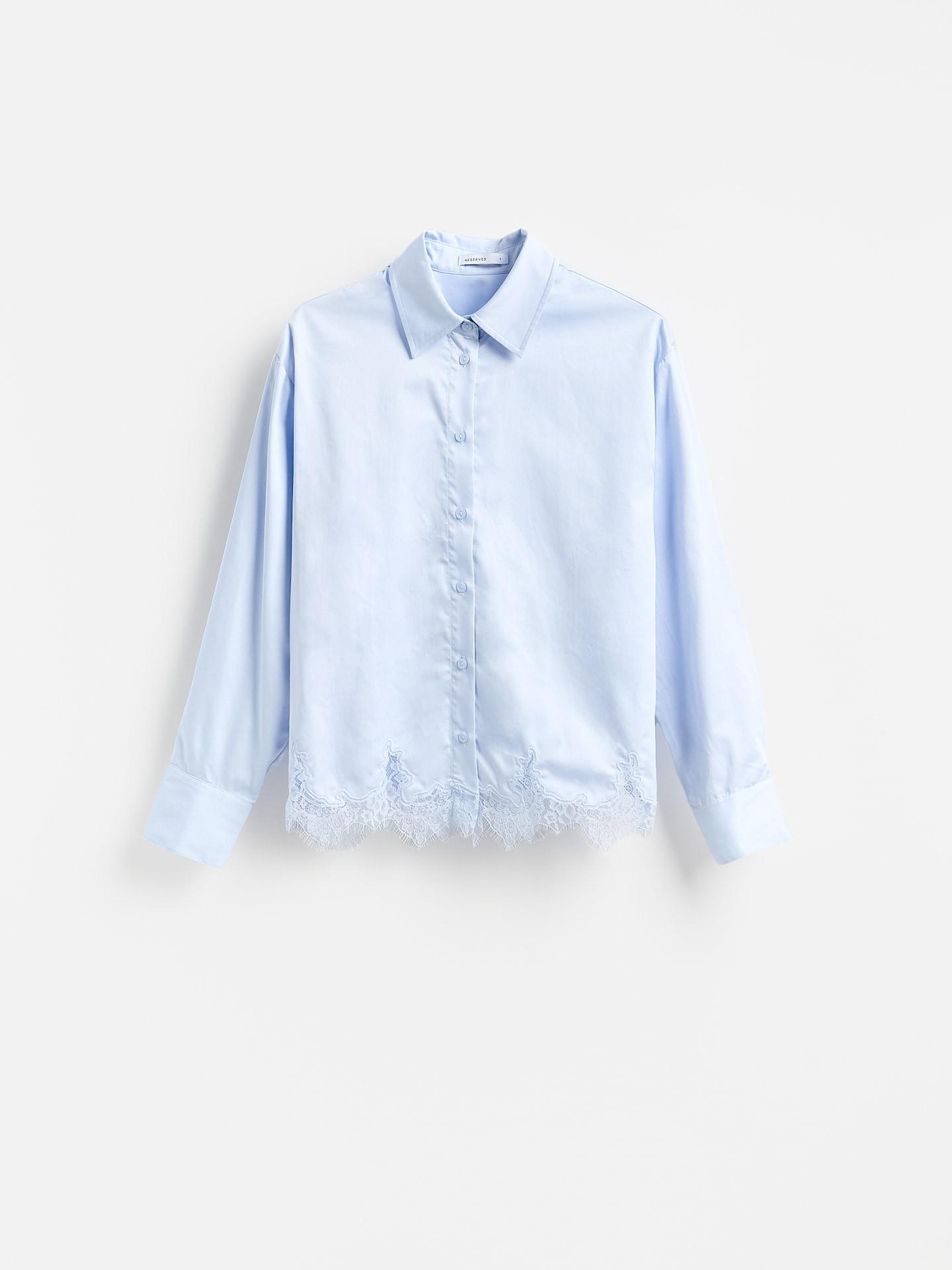 Blue Shirt With Lace, Blue, large image number 3