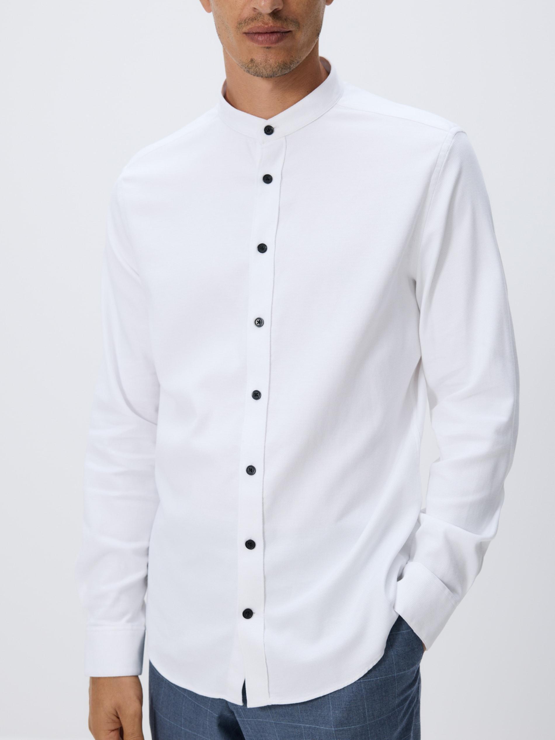 White Super Slim Fit Egyptian Cotton Rich Shirt, White, large image number 1