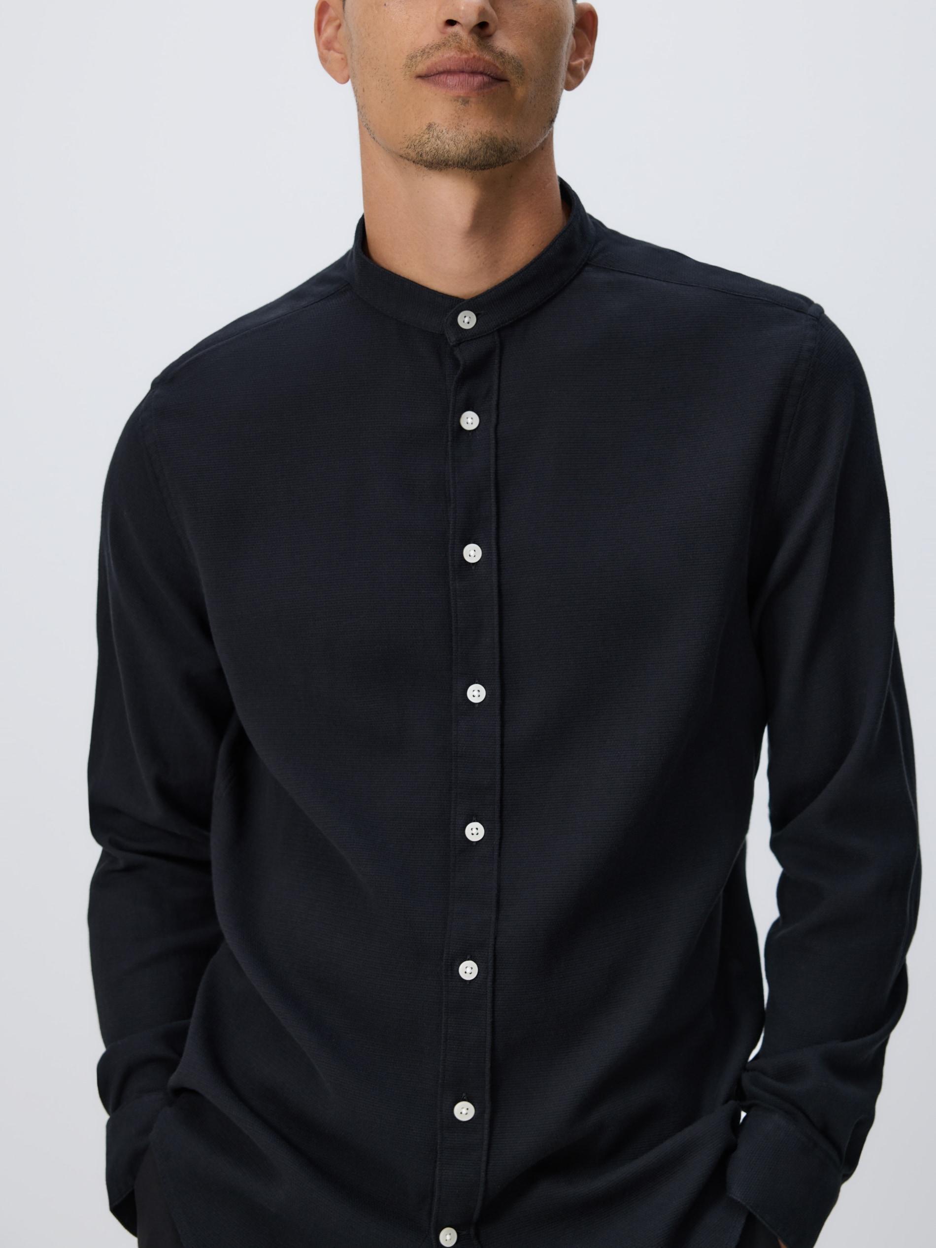 Black Super Slim Fit Egyptian Cotton Rich Shirt, Black, large image number 0
