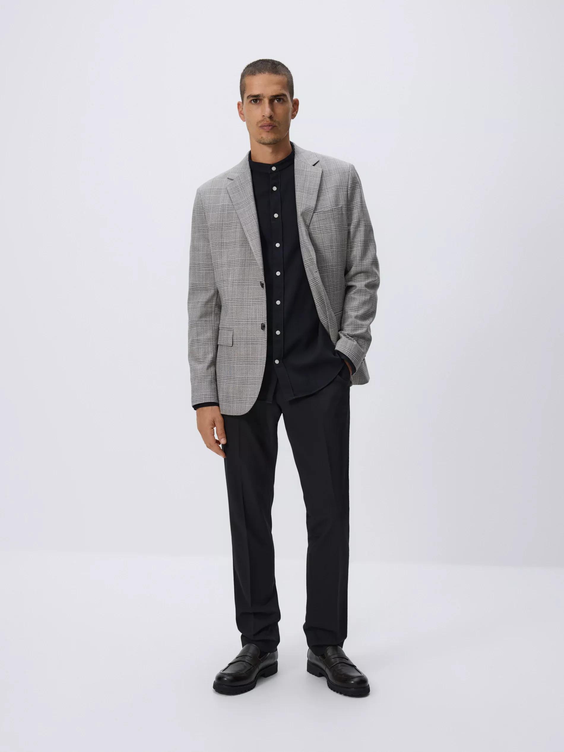 Black Super Slim Fit Egyptian Cotton Rich Shirt, Black, large image number 2