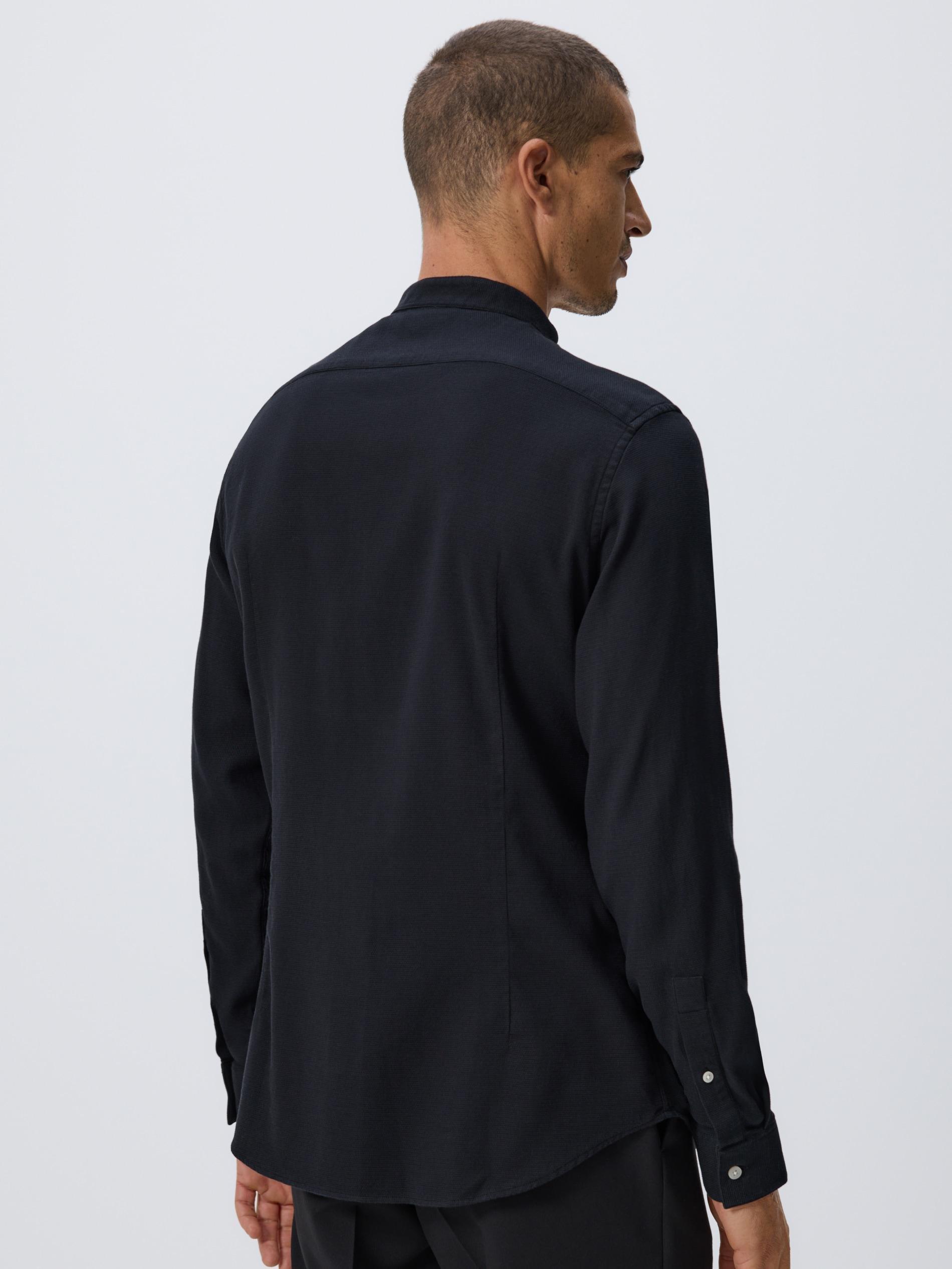 Black Super Slim Fit Egyptian Cotton Rich Shirt, Black, large image number 3