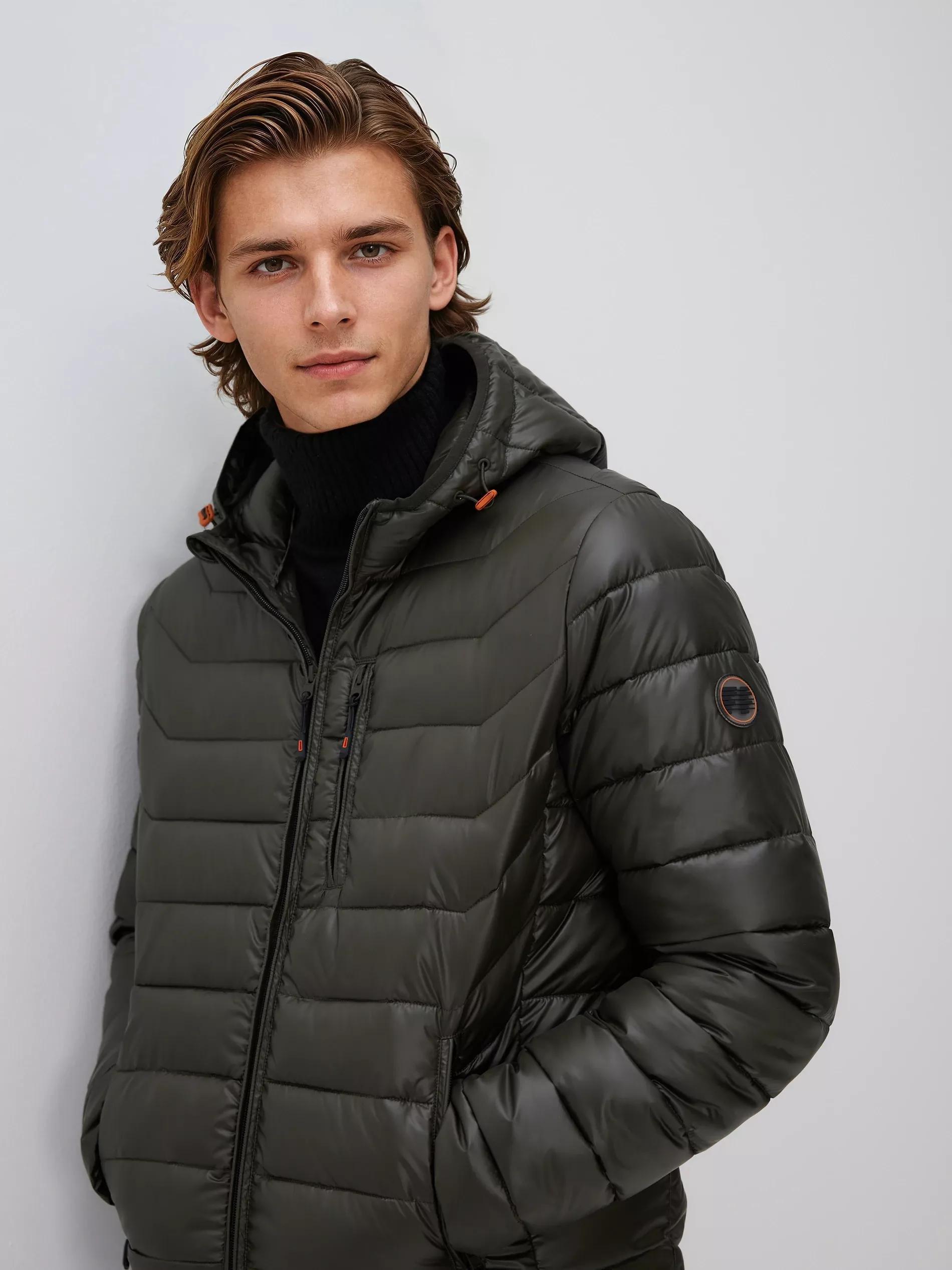 Brown Jacket With Contrasting Inserts, Khaki, large image number 0