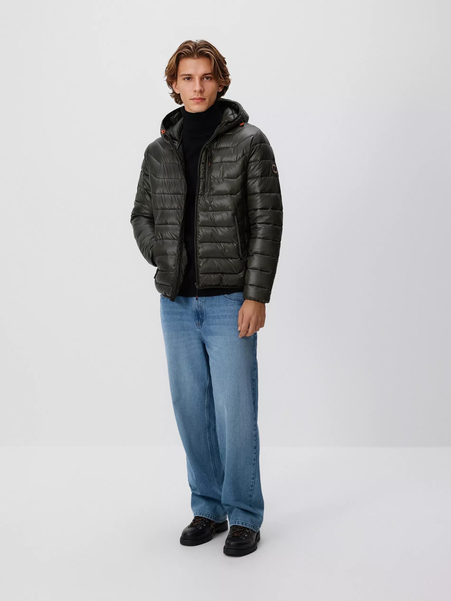 Brown Jacket With Contrasting Inserts, Khaki, large image number 1