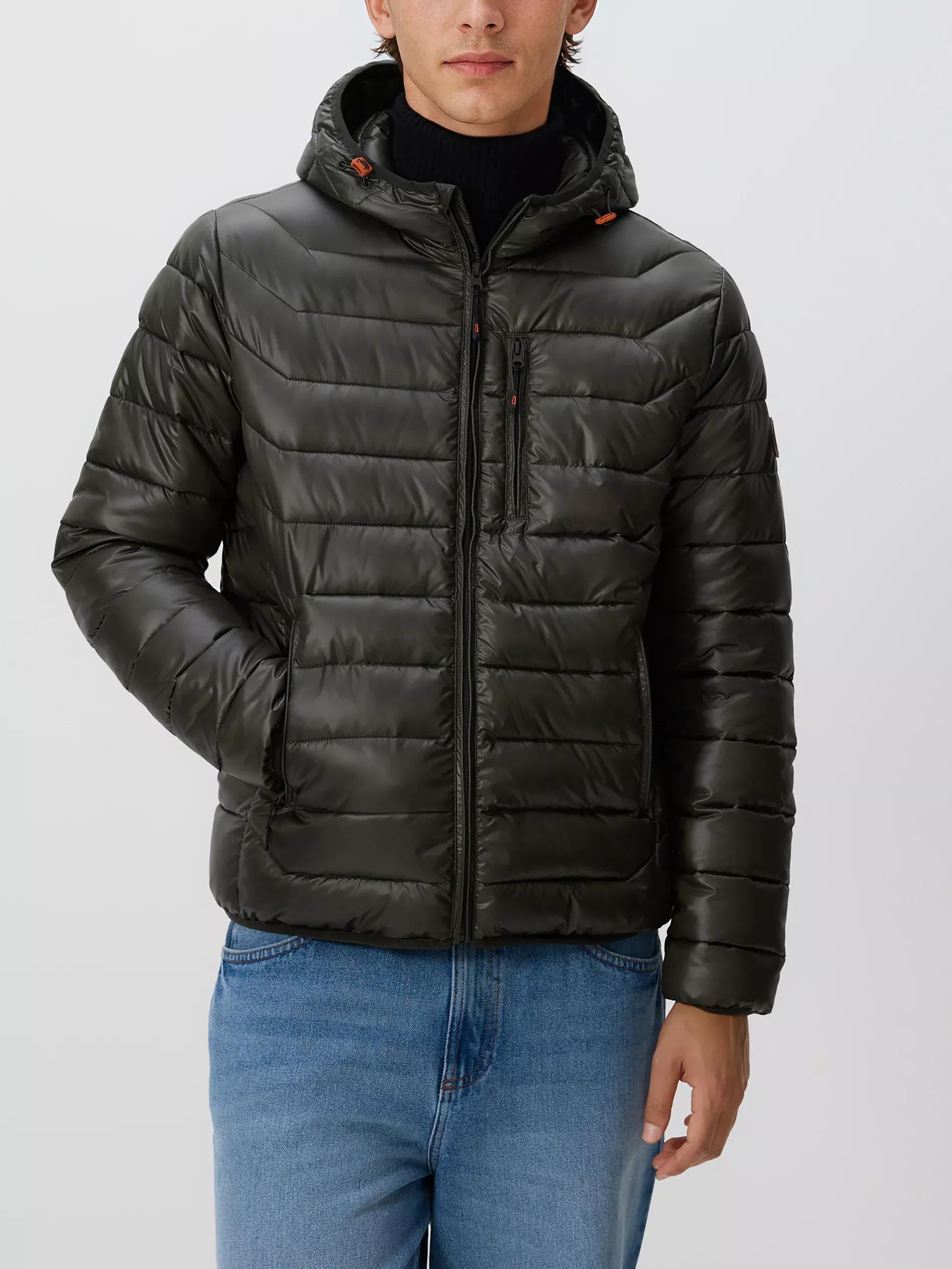 Brown Jacket With Contrasting Inserts, Khaki, large image number 2