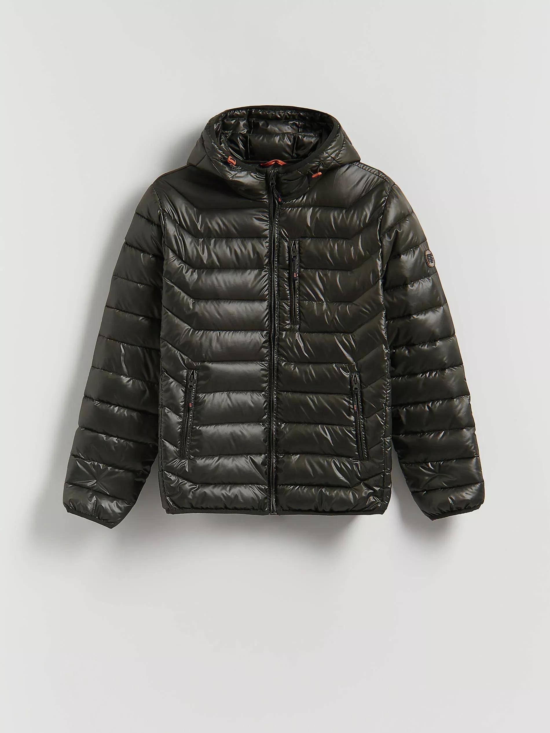 Brown Jacket With Contrasting Inserts, Khaki, large image number 4