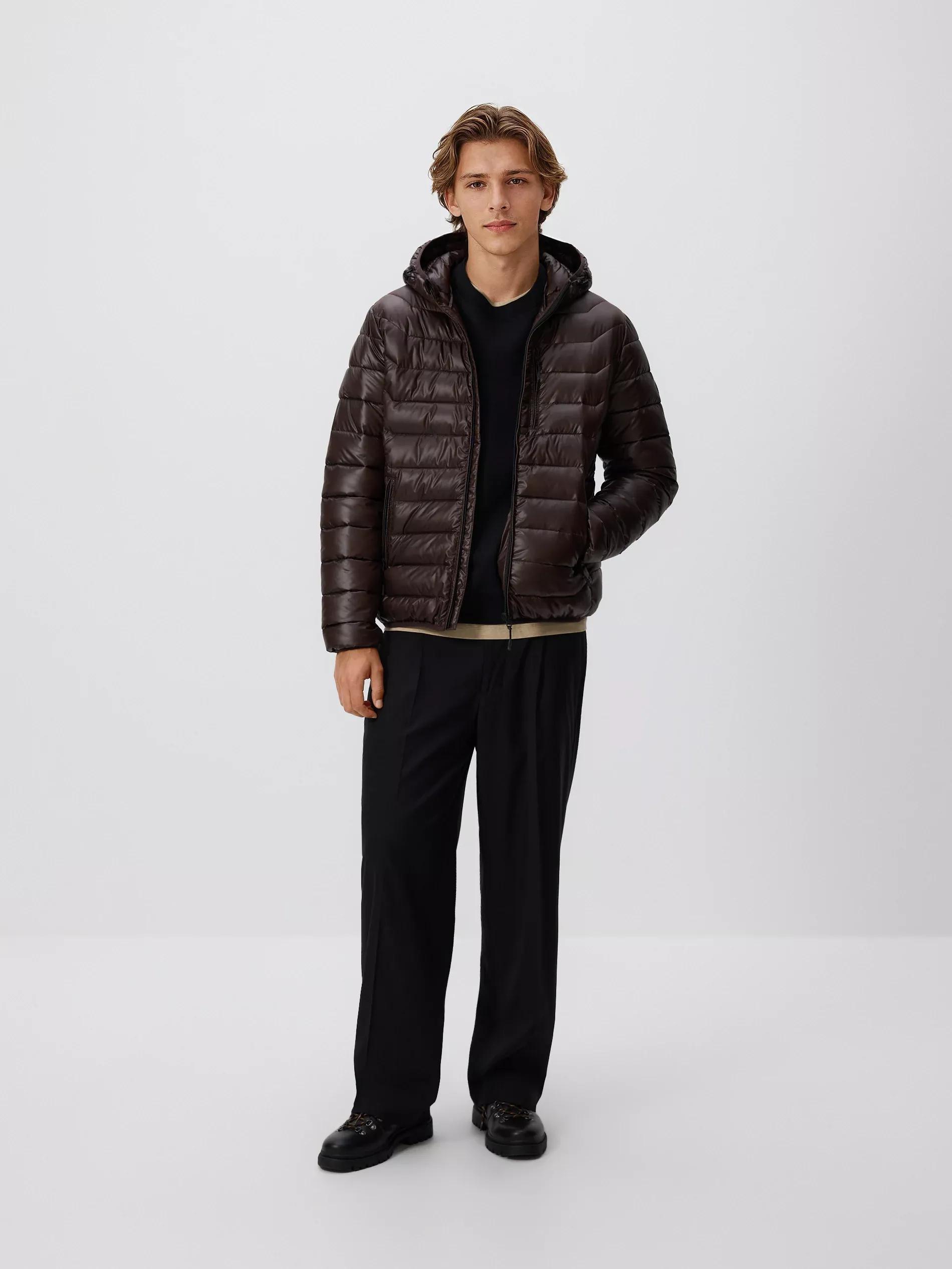 Brown Jacket With Contrasting Inserts, Brown, medium