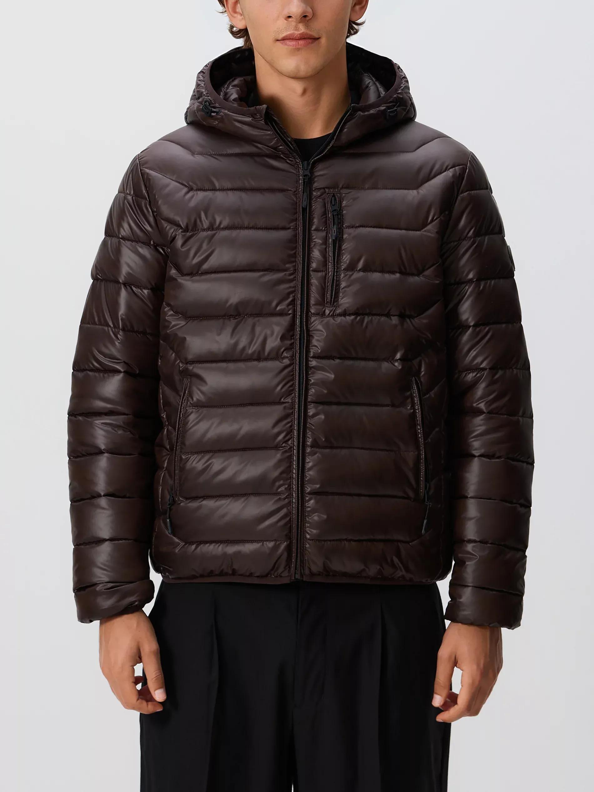 Brown Jacket With Contrasting Inserts, Brown, large image number 2