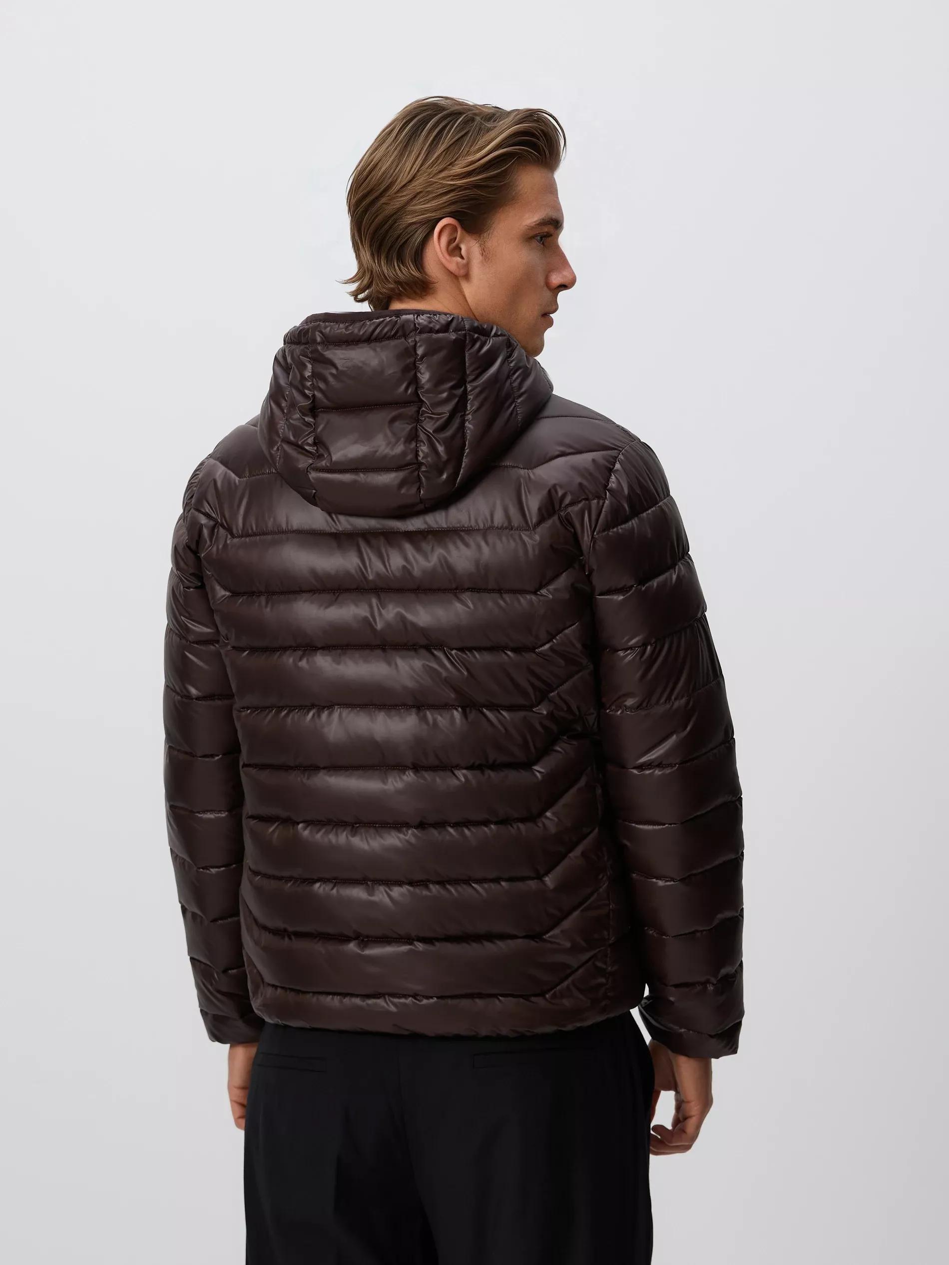 Brown Jacket With Contrasting Inserts, Brown, large image number 3