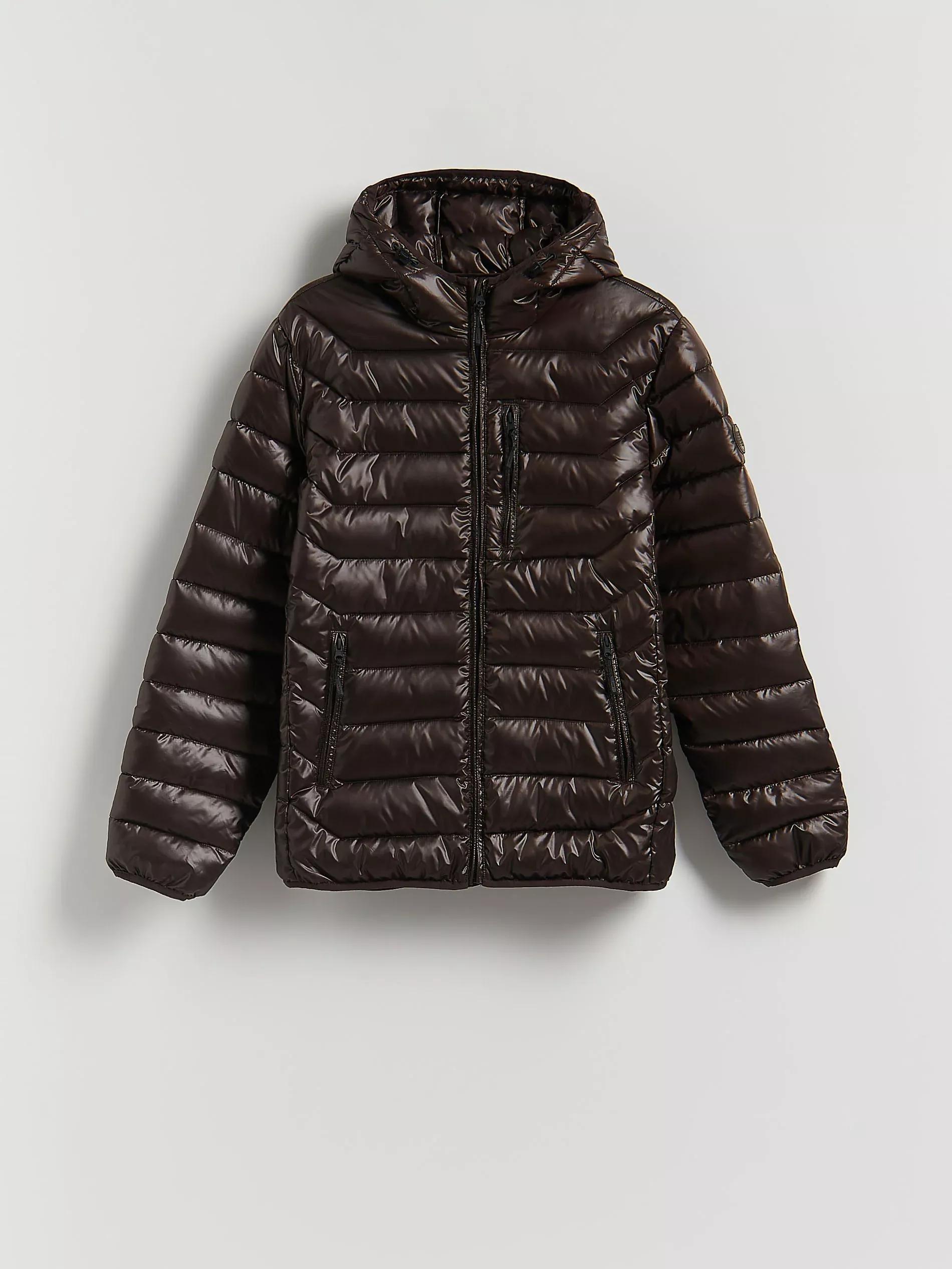 Brown Jacket With Contrasting Inserts, Brown, large image number 4