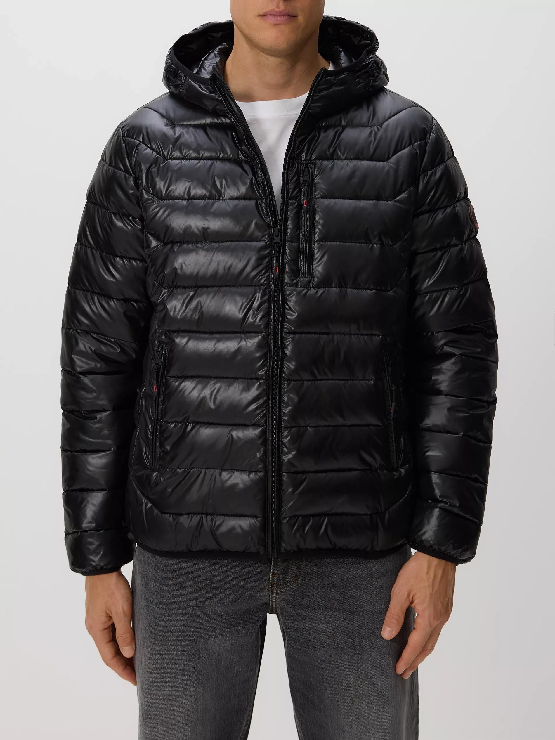 Black Jacket With Contrasting Inserts, Black, medium