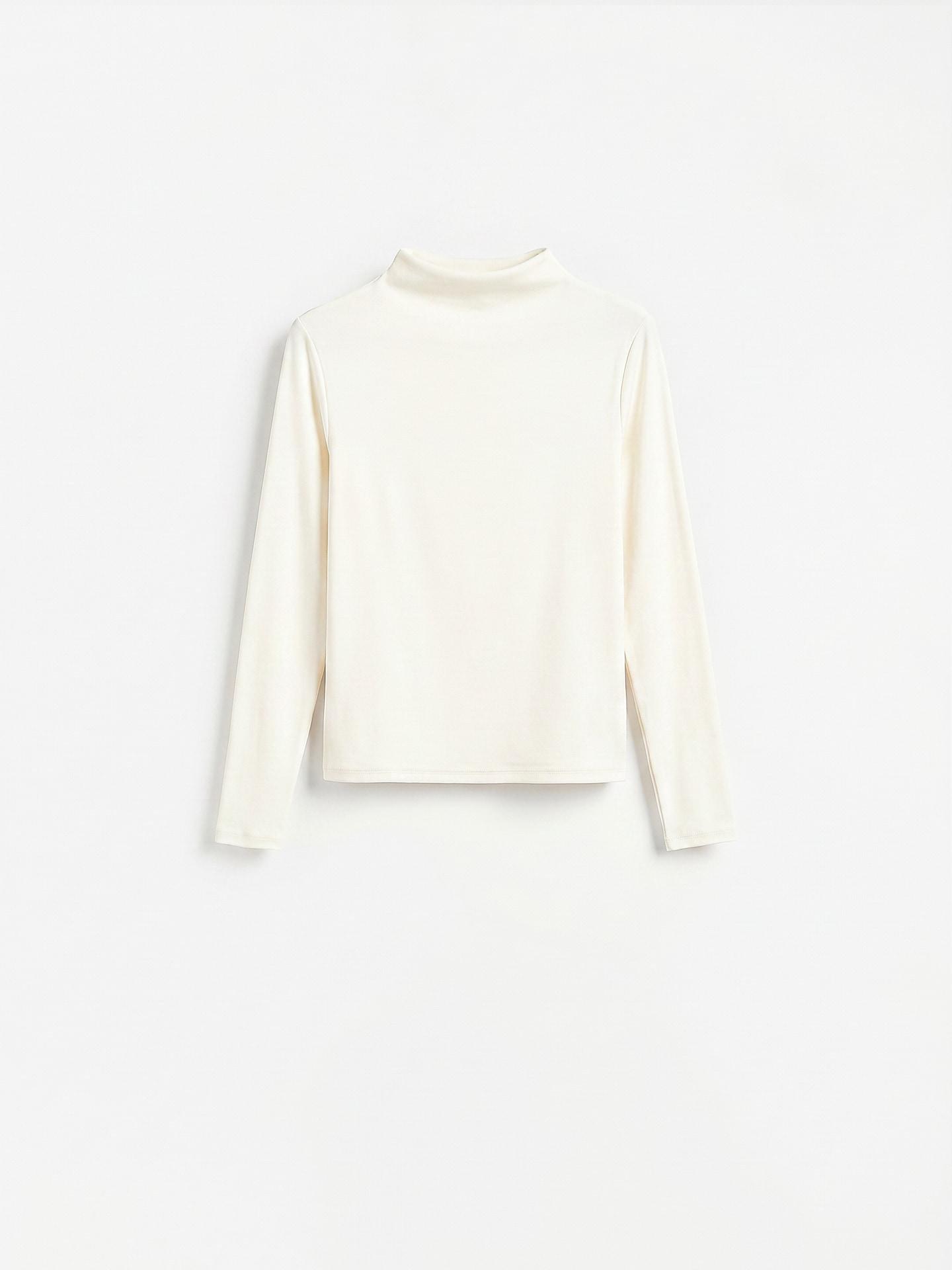 White Modal Rich Long Sleeve T-Shirt, White, medium