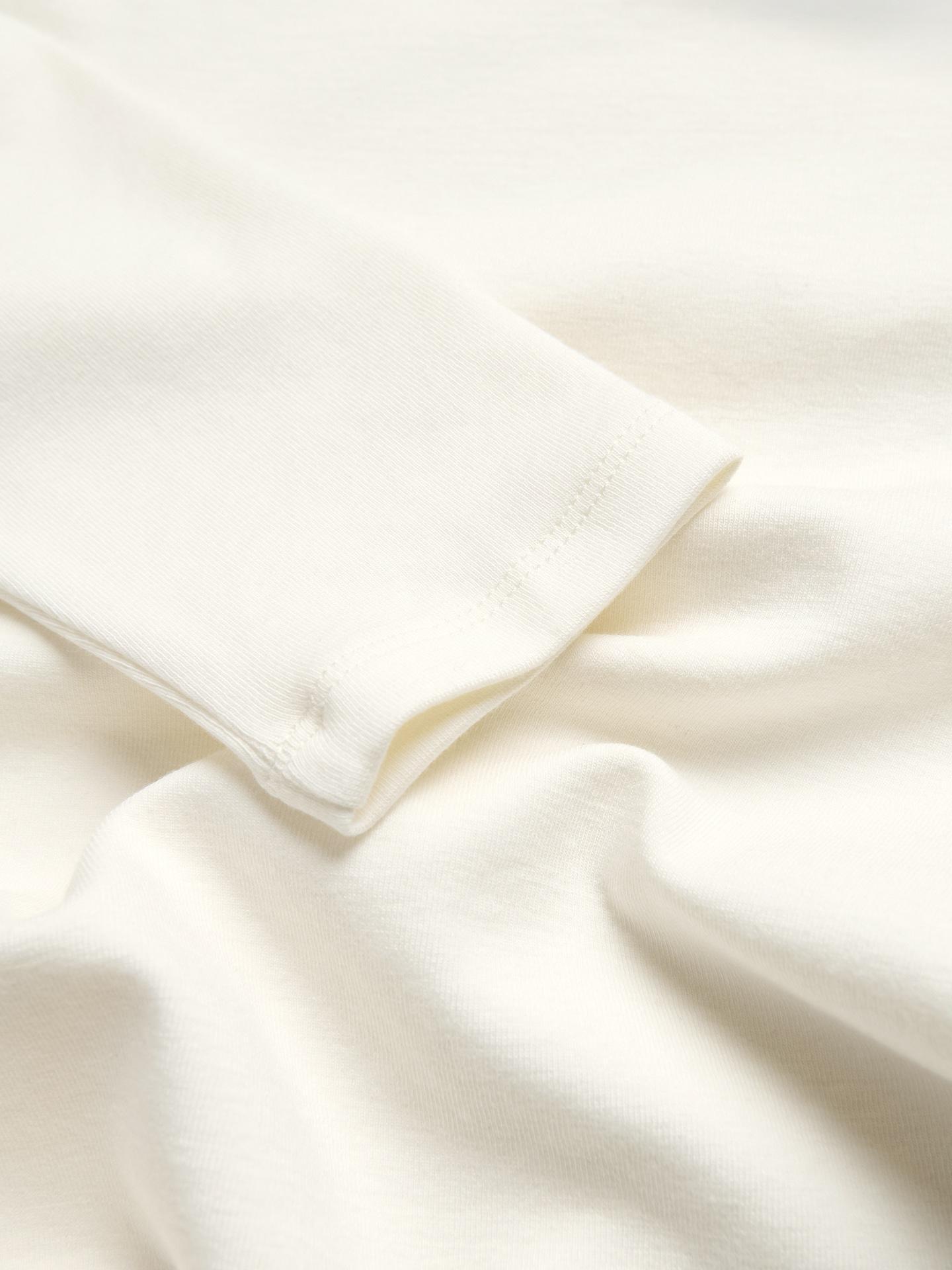 White Modal Rich Long Sleeve T-Shirt, White, medium