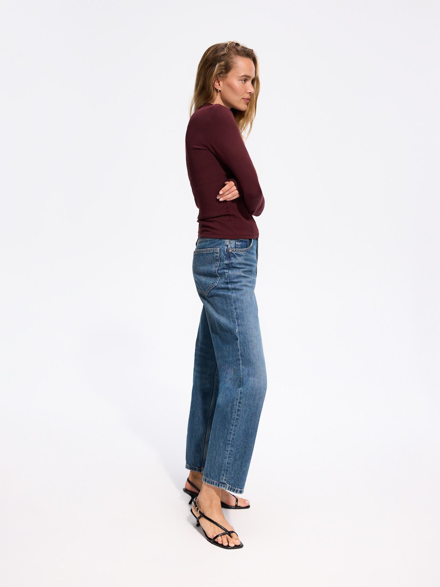 Modal Rich Long Sleeve T-Shirt, Burgundy, medium