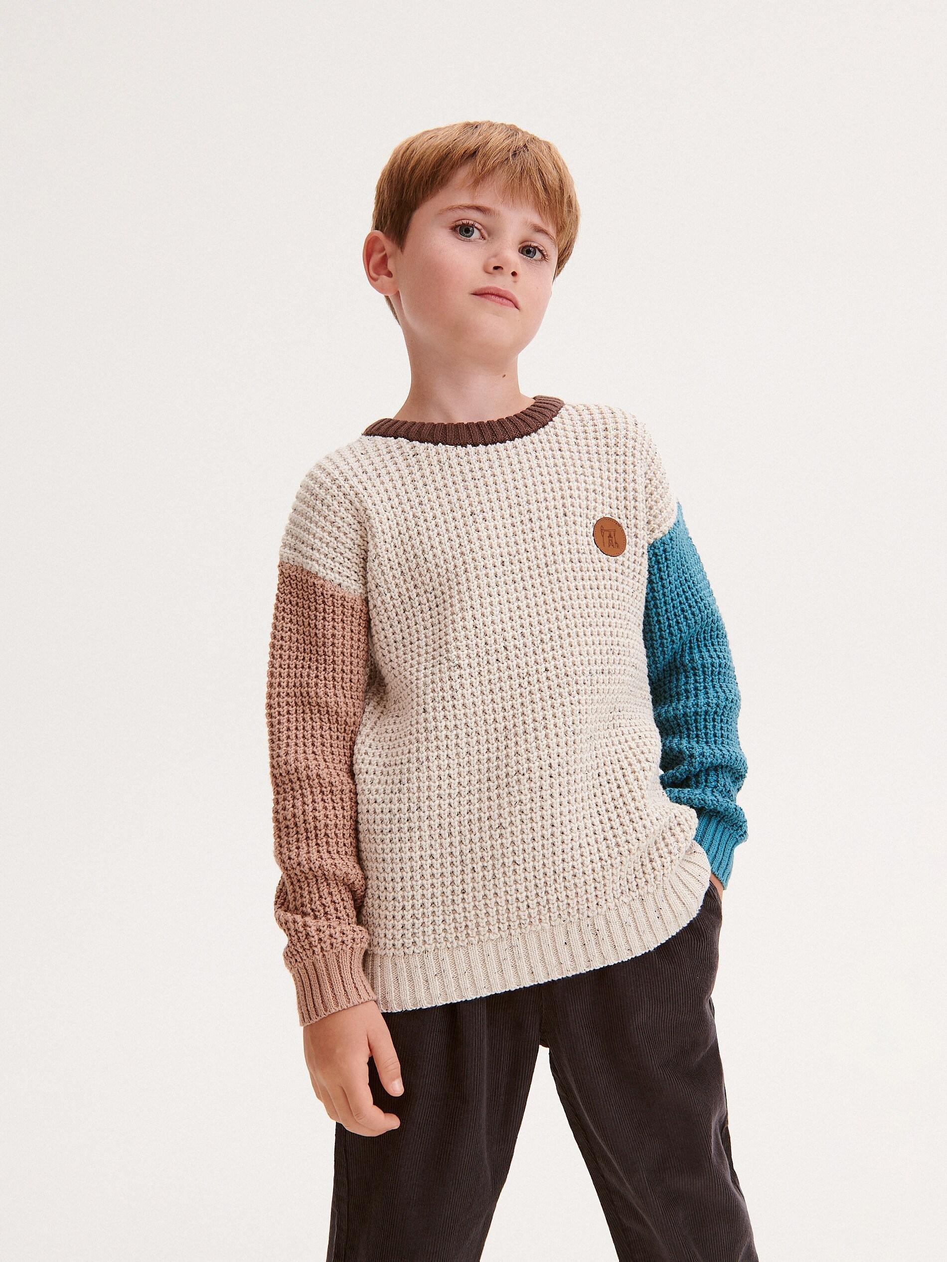 Cream Melange Oversized Jumper, , large image number 0