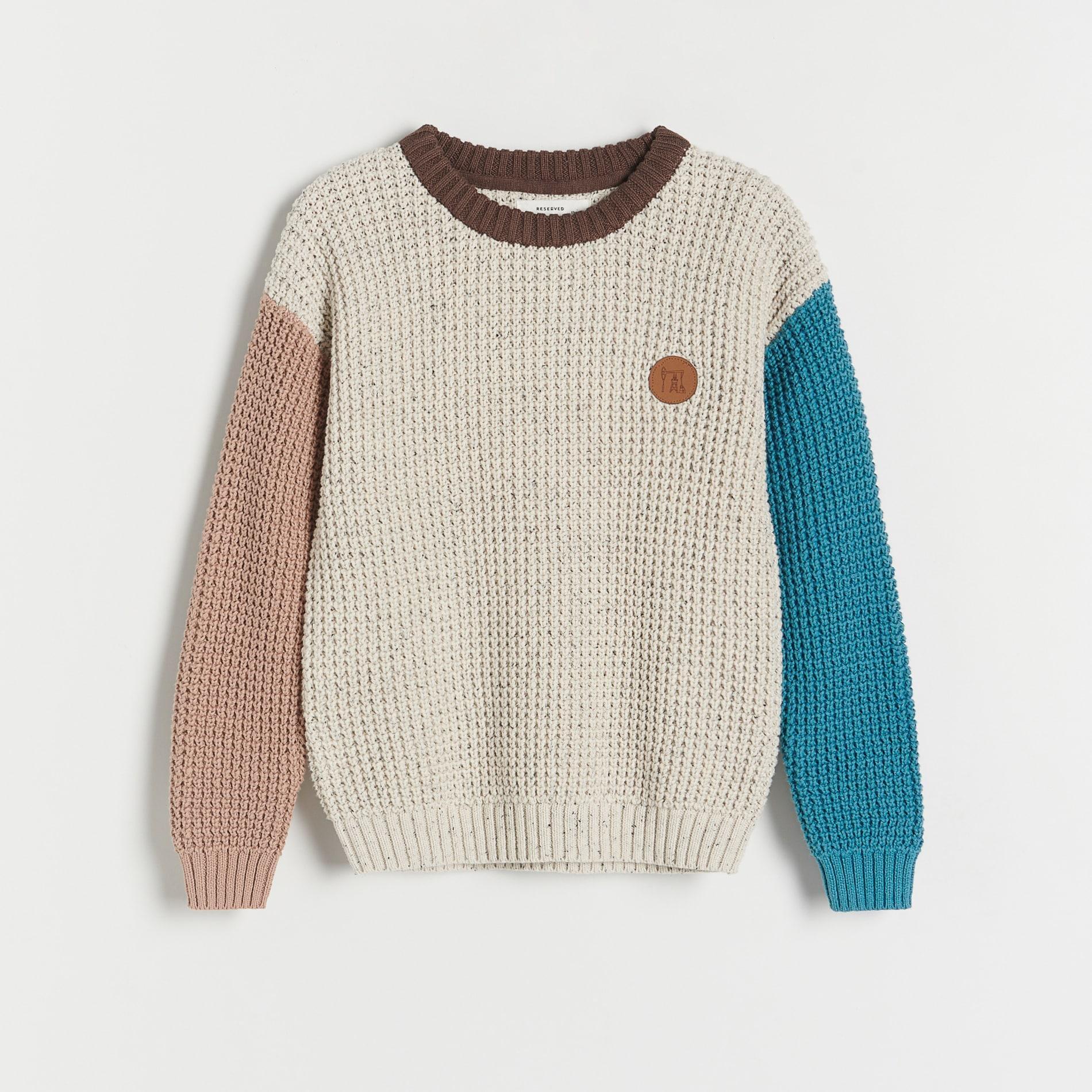 Cream Melange Oversized Jumper, , large image number 3