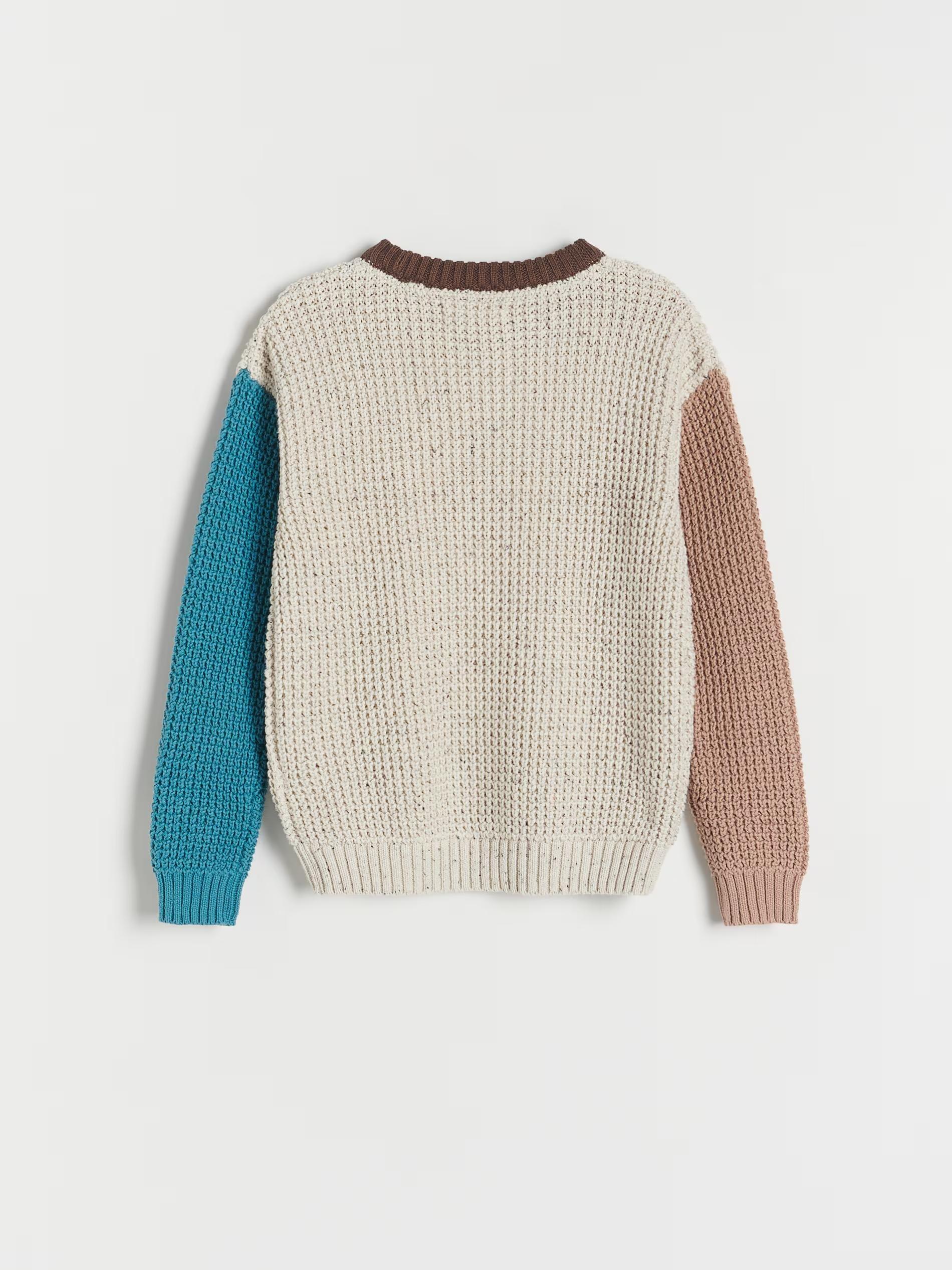 Cream Melange Oversized Jumper, , large image number 4