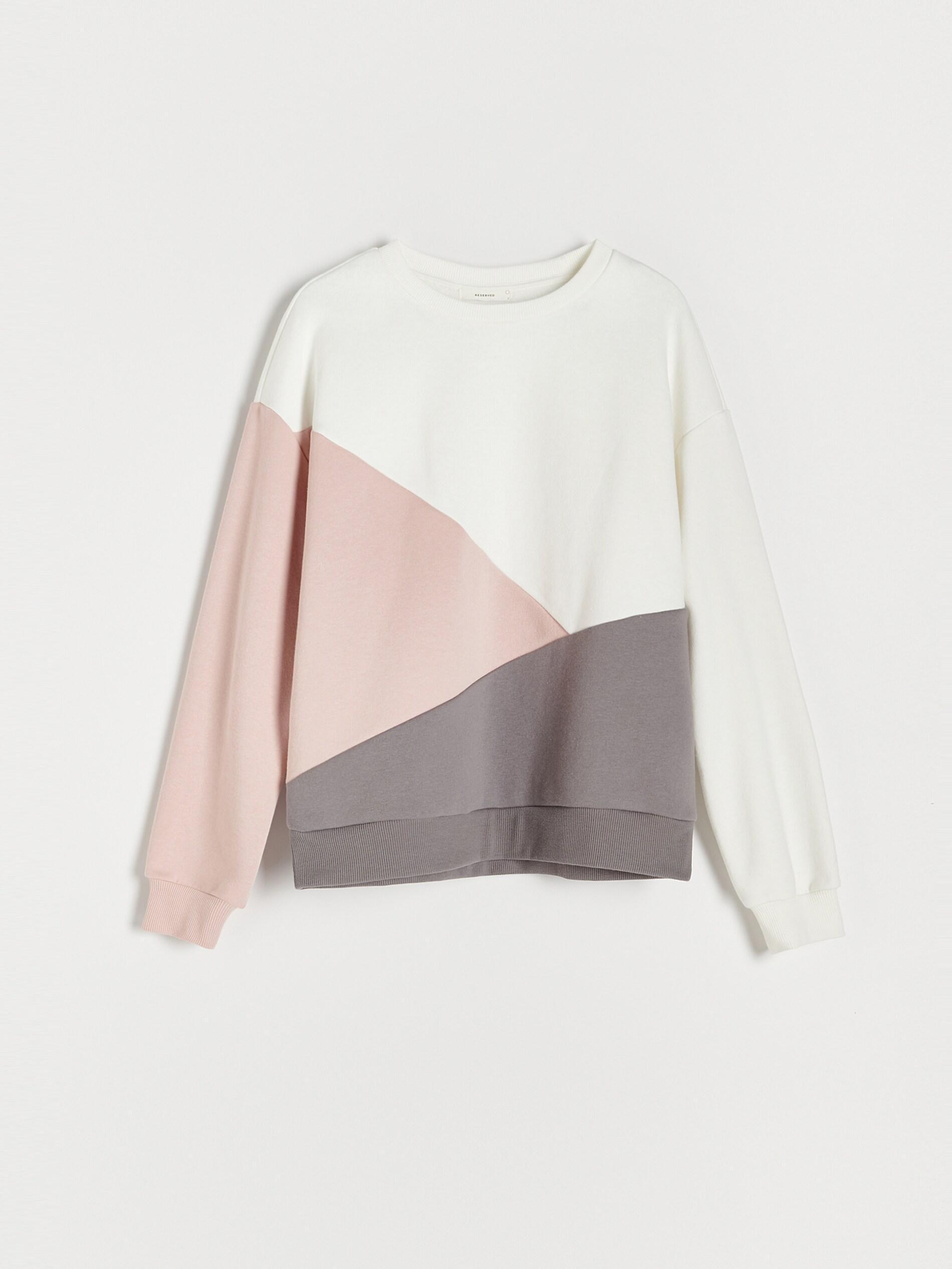 Pastel Pink Color Block Sweatshirt, , large image number 2