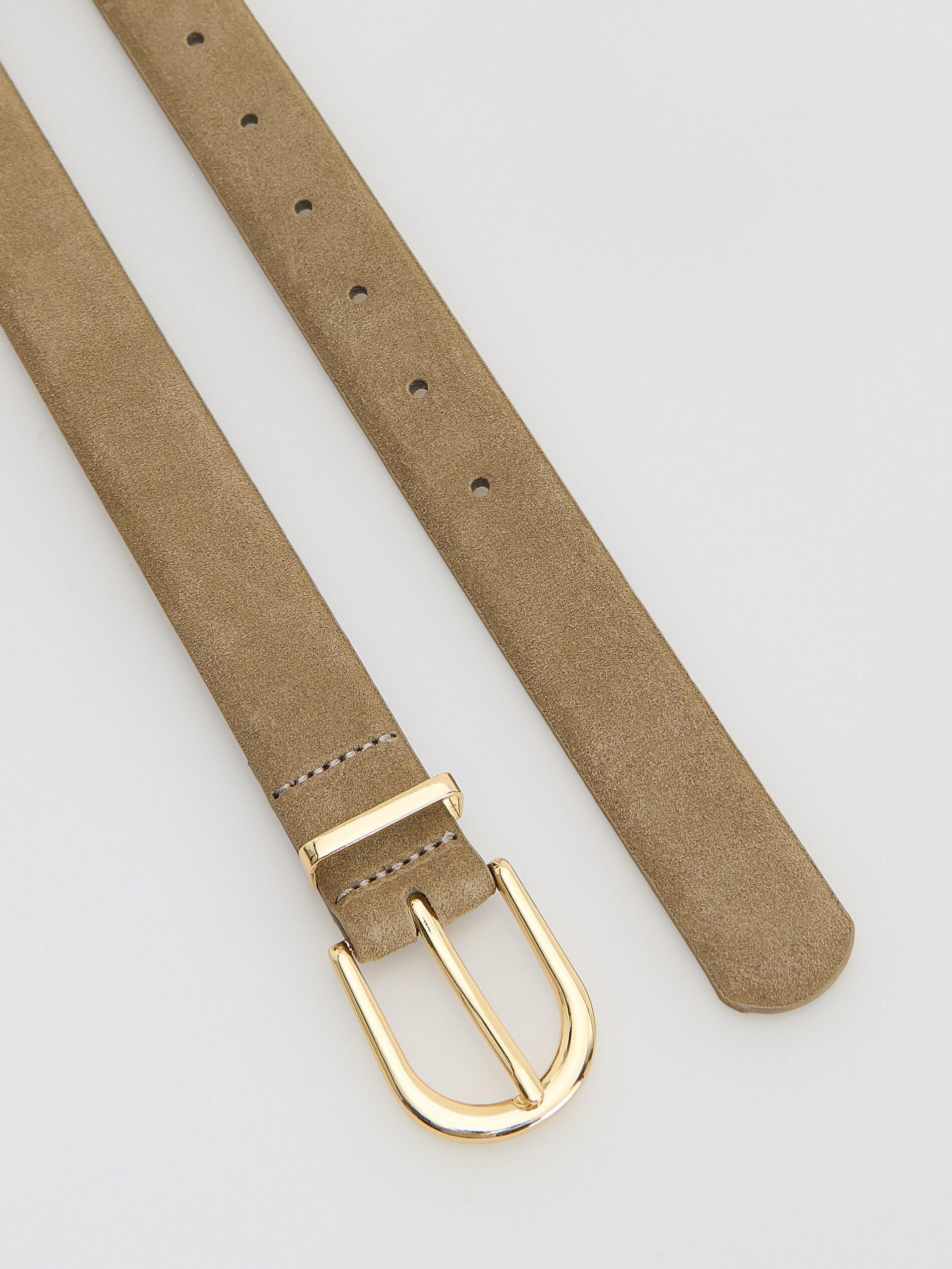 DUSTY BROWN Suede belt, Brown, large image number 1