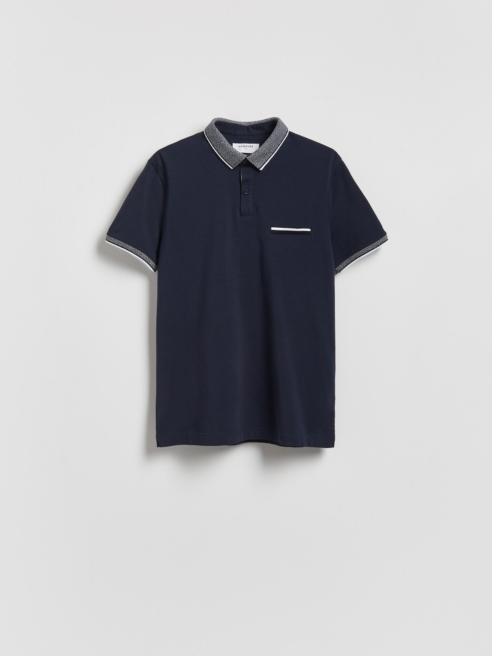 Navy Slim Fit Cotton Rich Polo Shirt, Navy, large image number 0