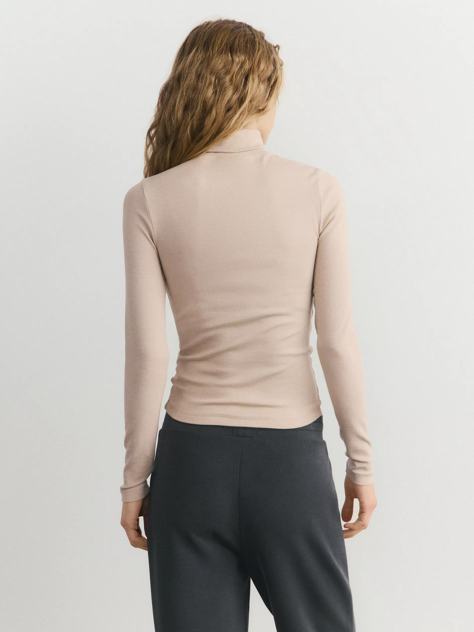 Beige Long-Sleeved Turtleneck, Ivory, large image number 6