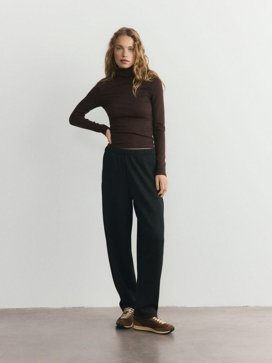 Brown Long-Sleeved Turtleneck, Brown, large image number 3