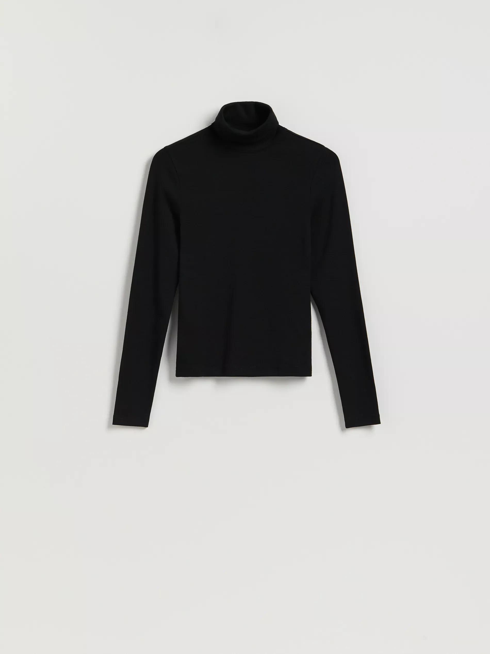 Black Long-Sleeved Turtleneck, Black, large image number 2