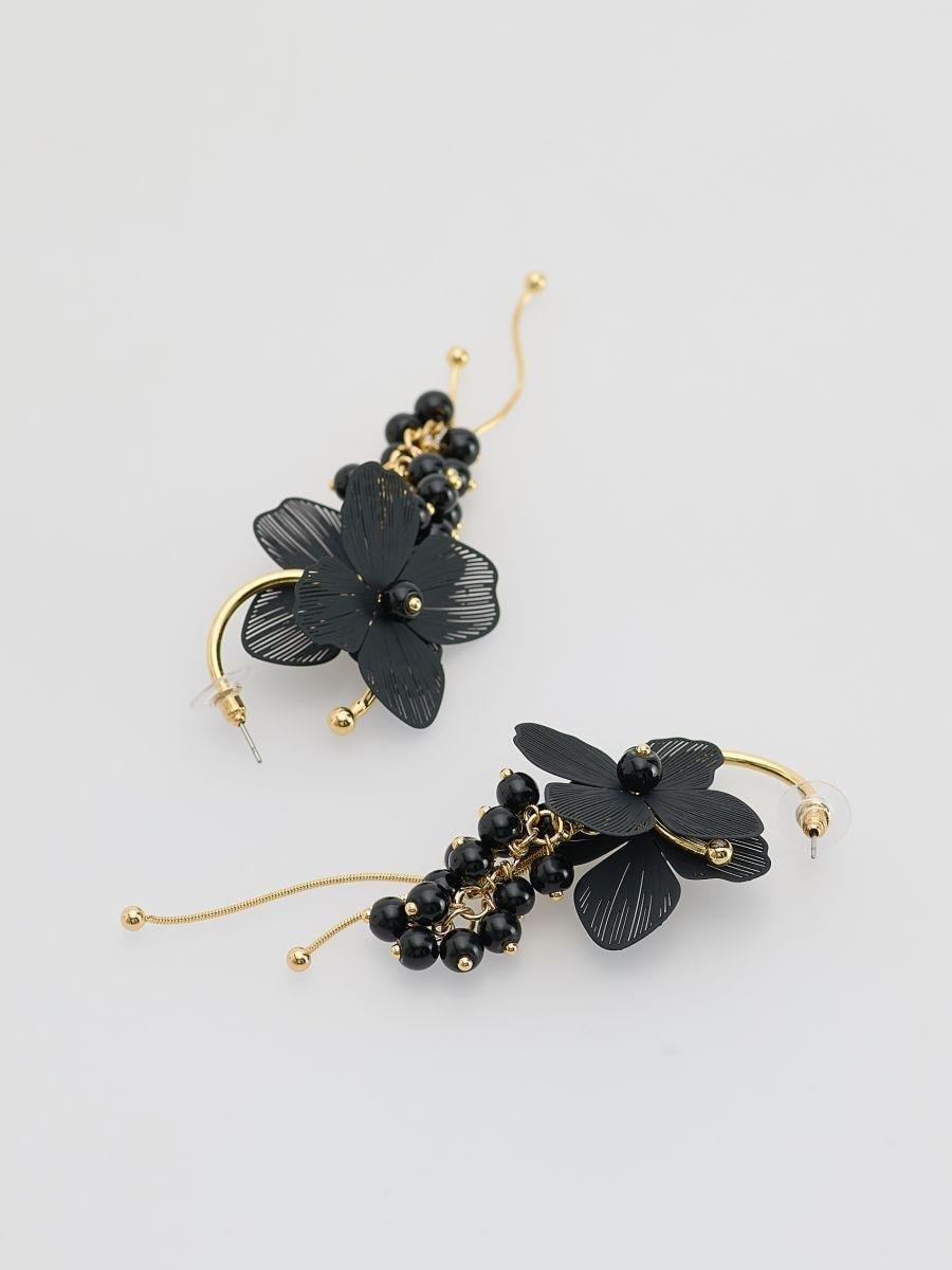 Black Earrings, Black, large image number 1
