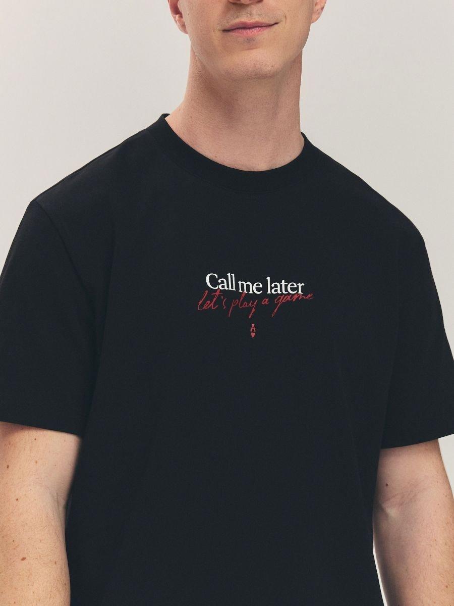 Black Comfort Fit T-Shirt With Print, , large image number 0