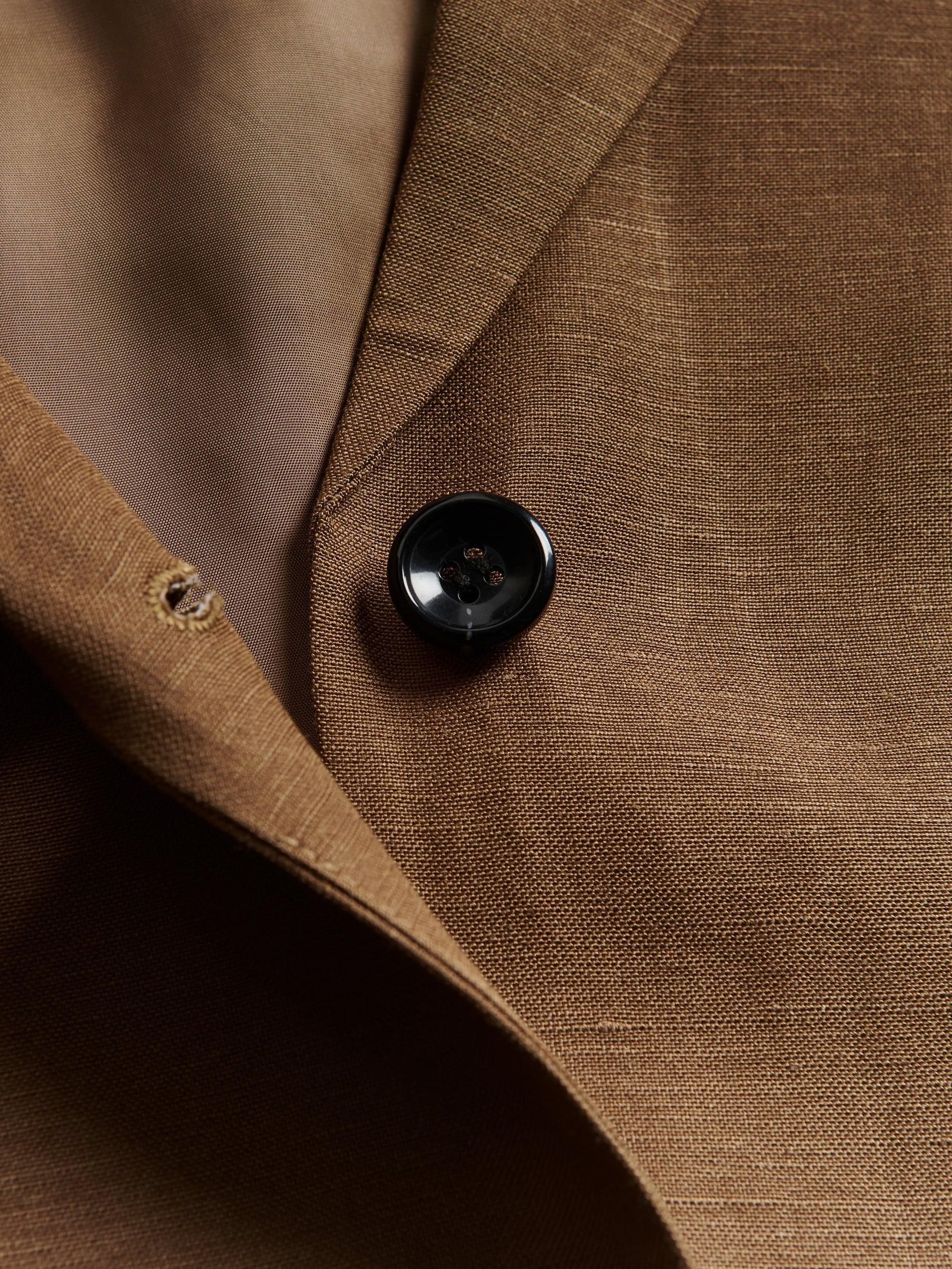Brown Linen Rich Blazer, Brown, large image number 5