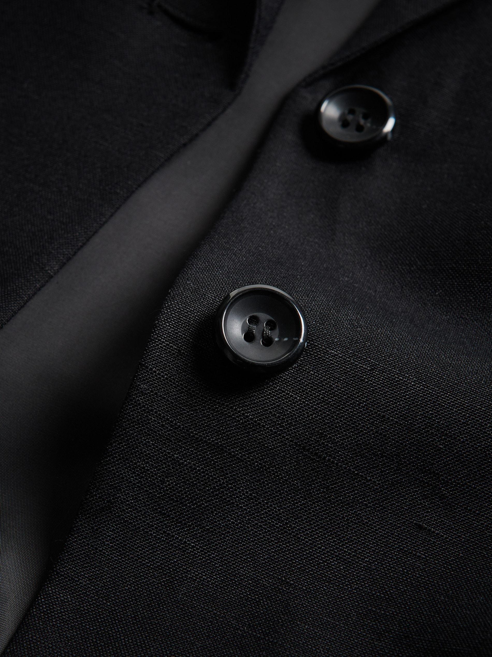 Black Linen Rich Blazer, Black, large image number 5